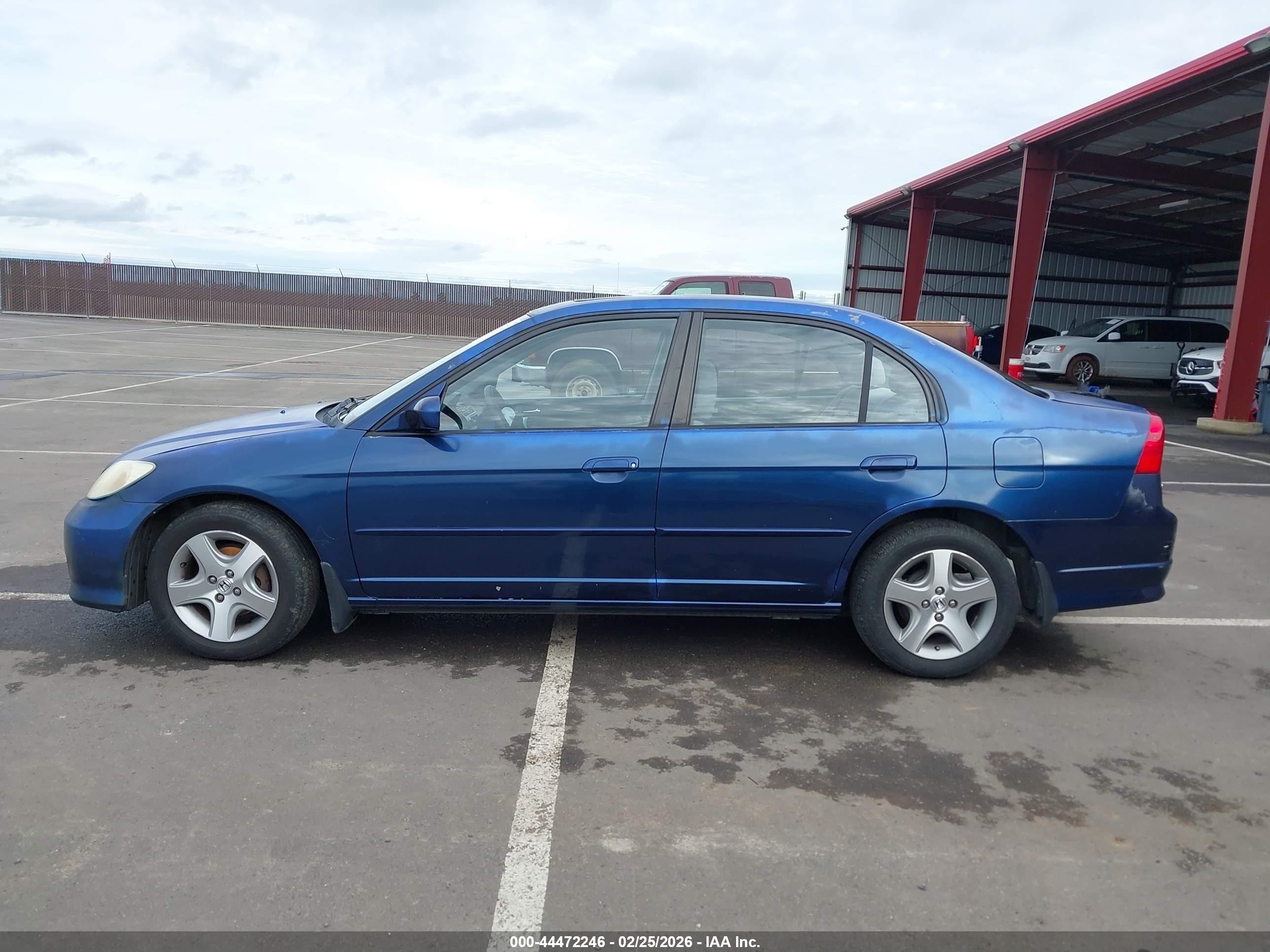 2004 Honda Civic Ex Blue vin: 2HGES26714H558751