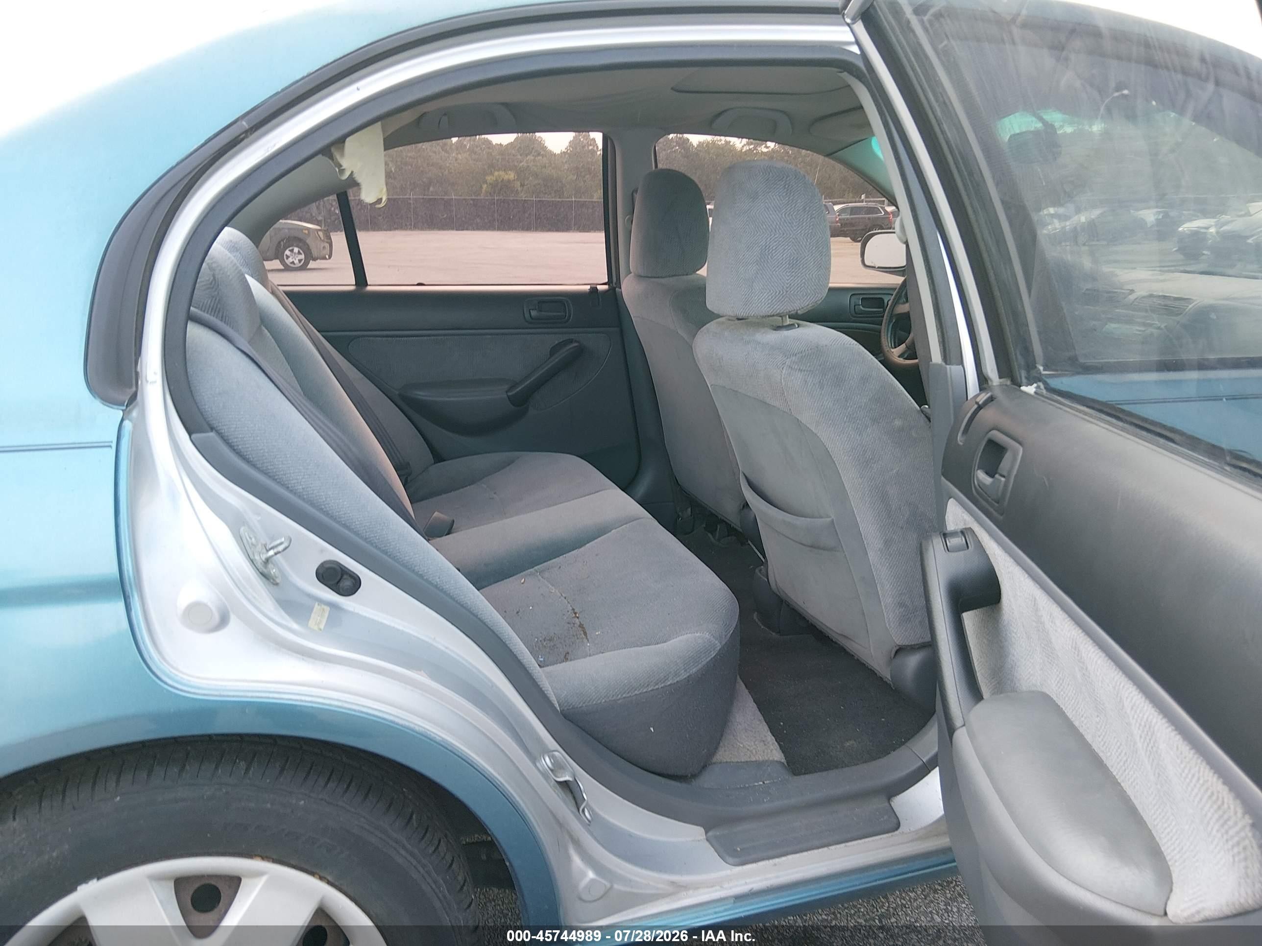 2001 Honda Civic Ex Light Blue vin: 2HGES26721H595044