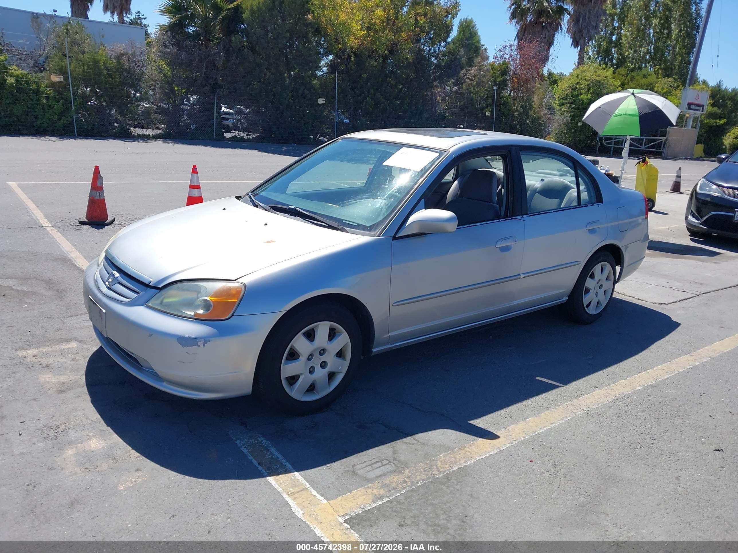 2001 Honda Civic Ex Серебряный vin: 2HGES26721H598607