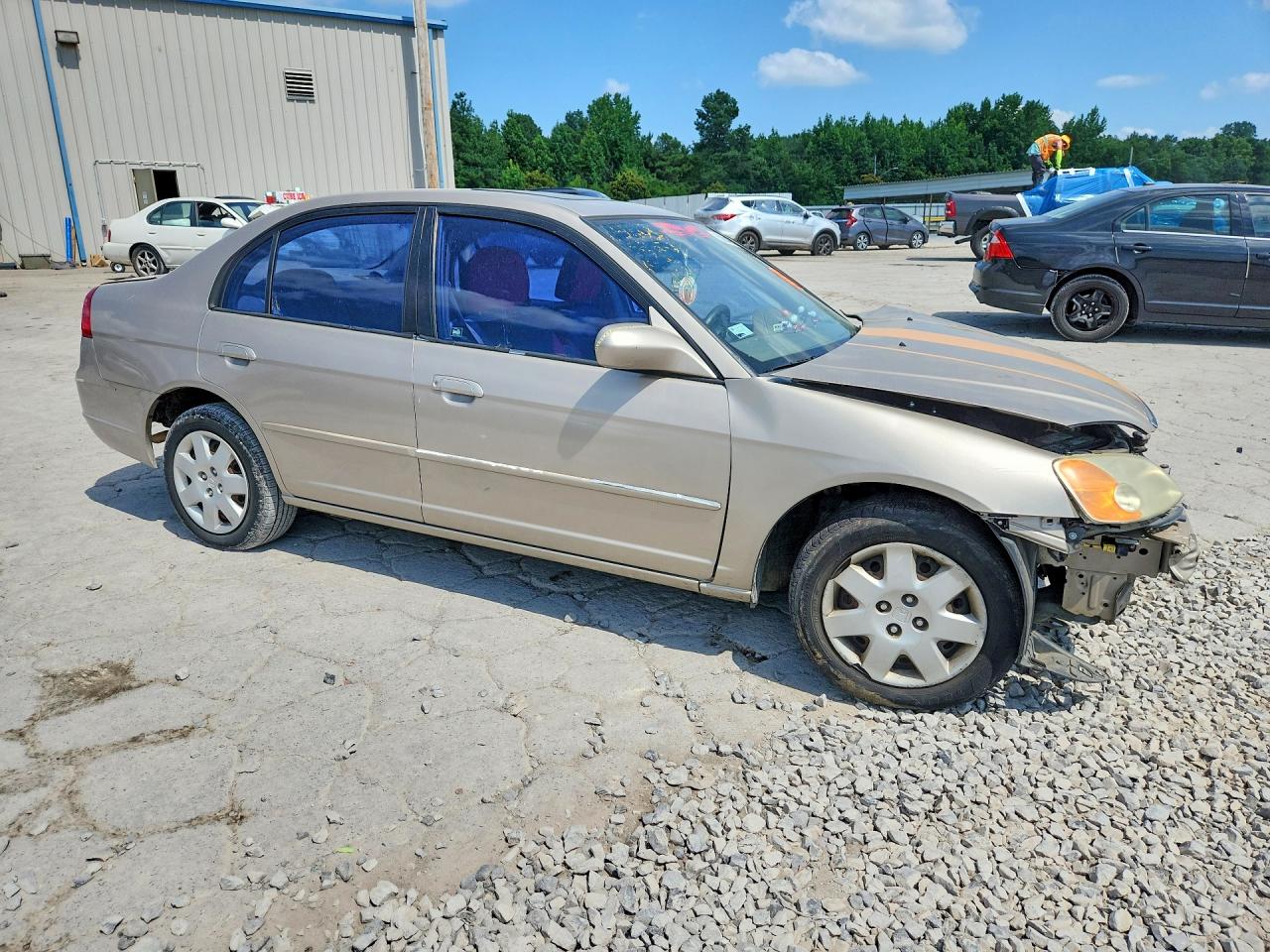 2002 Honda Civic Ex Beige vin: 2HGES26722H553166