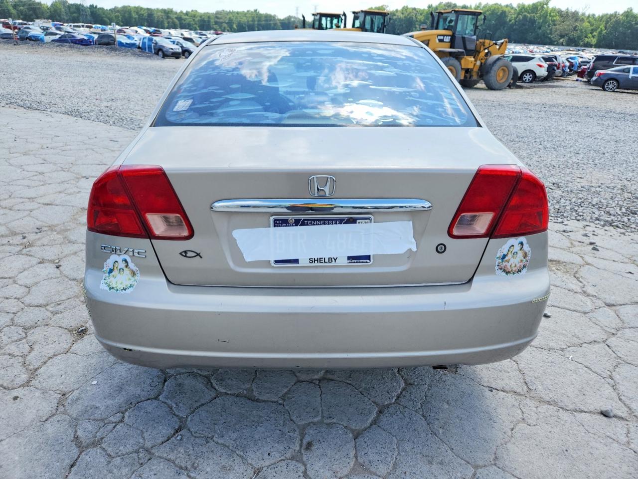 2002 Honda Civic Ex Beige vin: 2HGES26722H553166