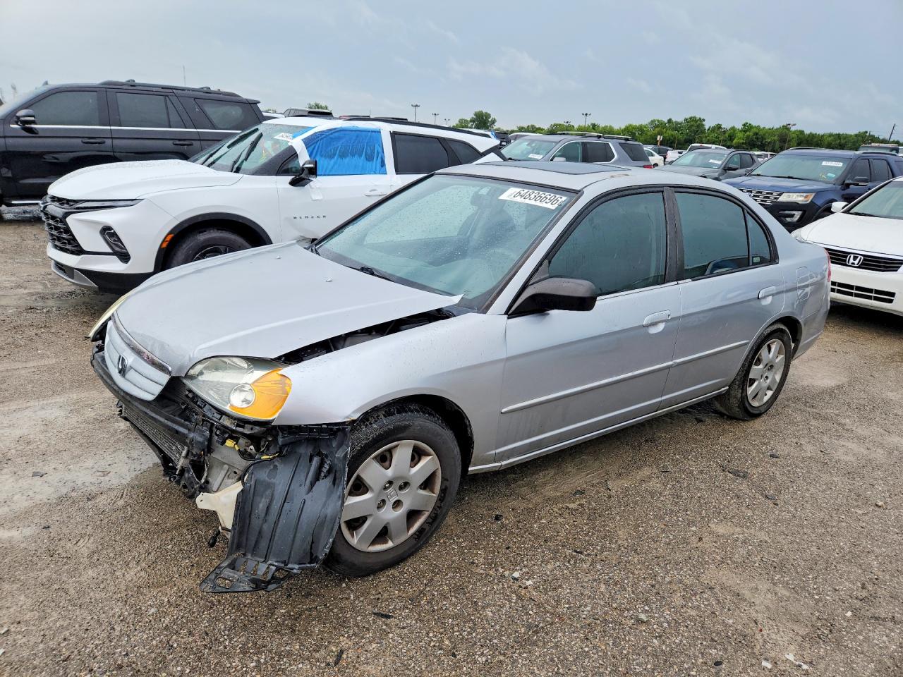 2002 Honda Civic Ex Серебряный vin: 2HGES26722H560697