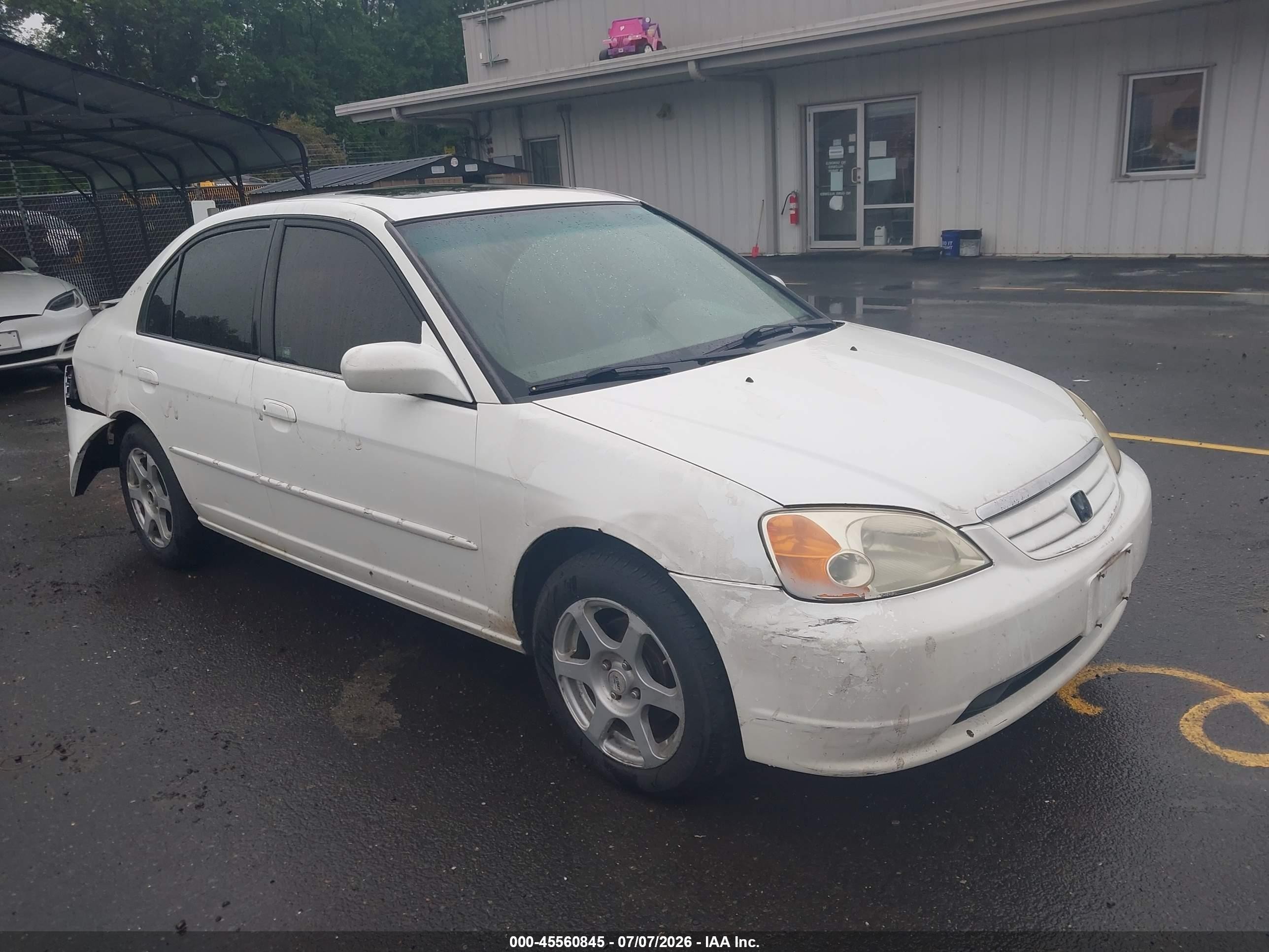 2002 Honda Civic Ex White vin: 2HGES26722H590413