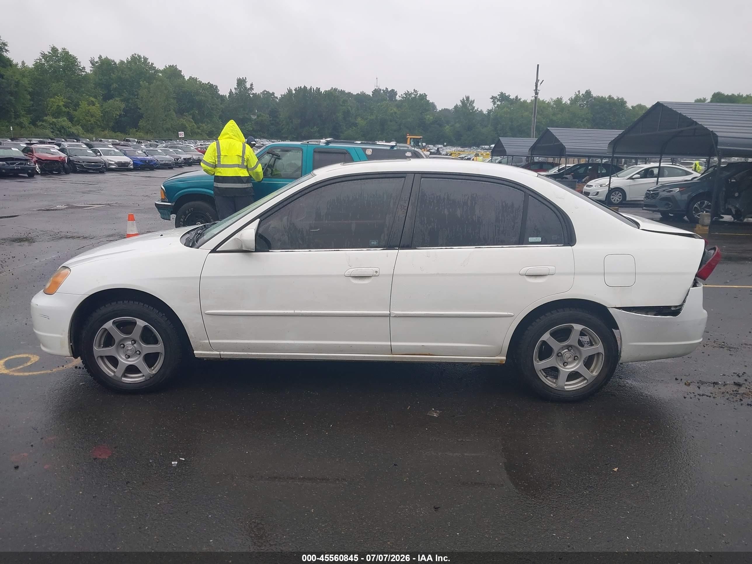 2002 Honda Civic Ex White vin: 2HGES26722H590413