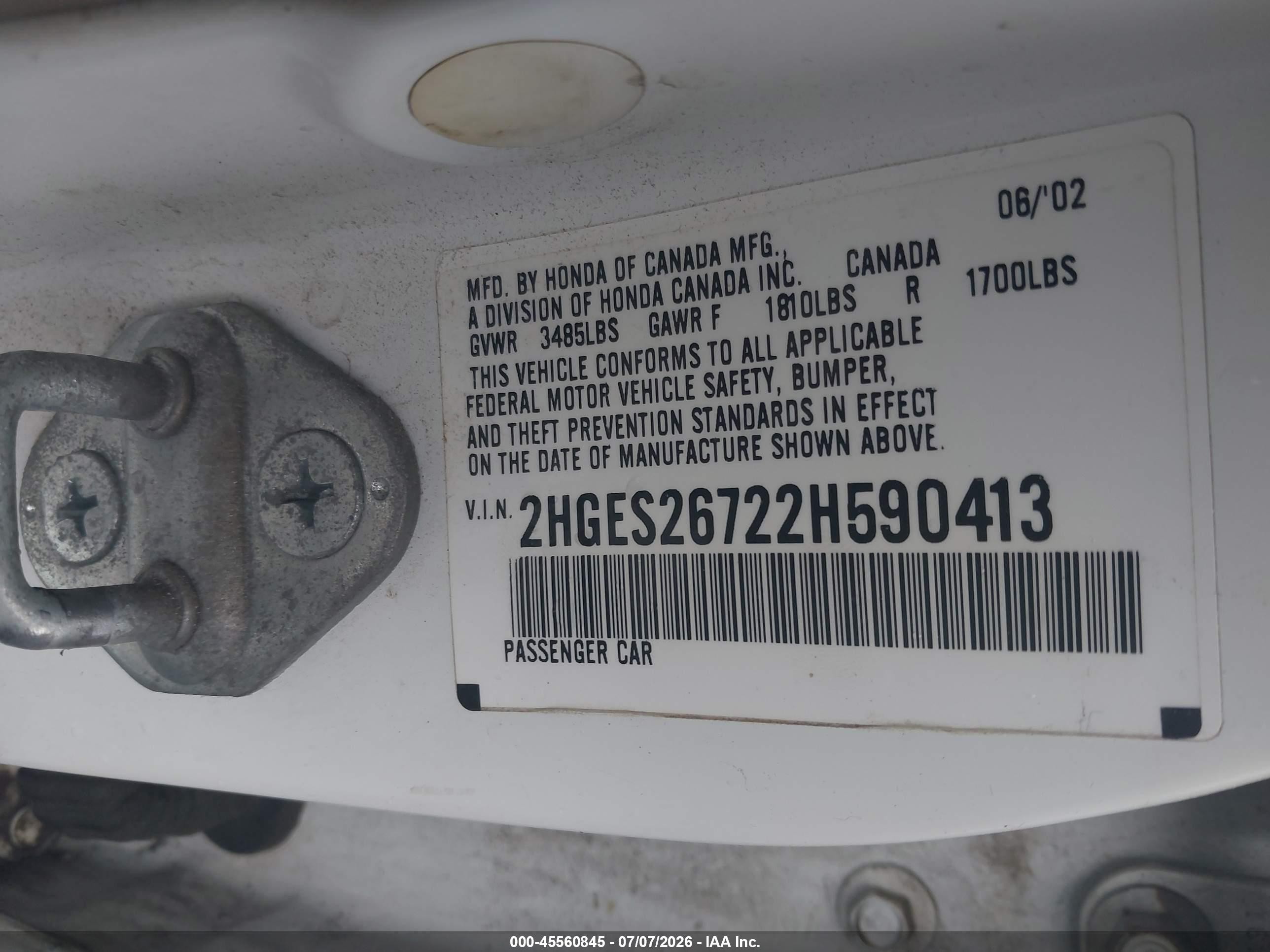 2002 Honda Civic Ex White vin: 2HGES26722H590413