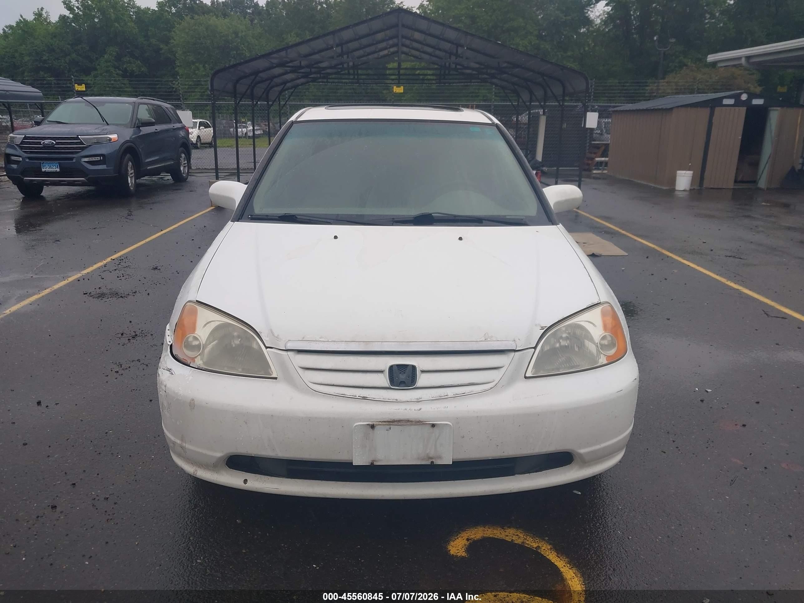 2002 Honda Civic Ex White vin: 2HGES26722H590413