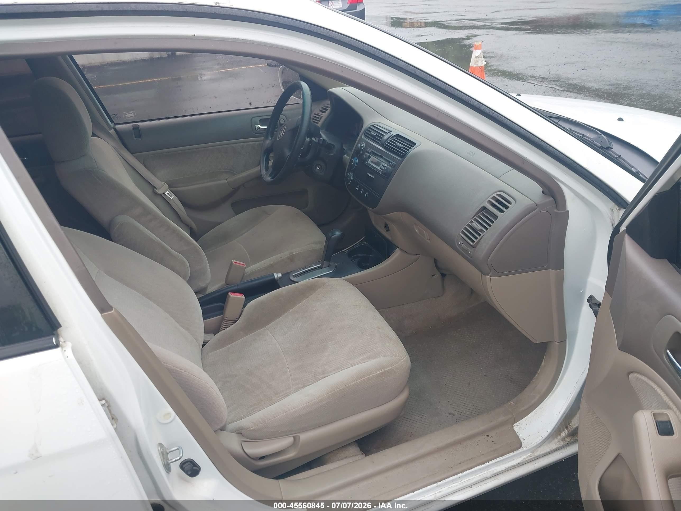 2002 Honda Civic Ex White vin: 2HGES26722H590413