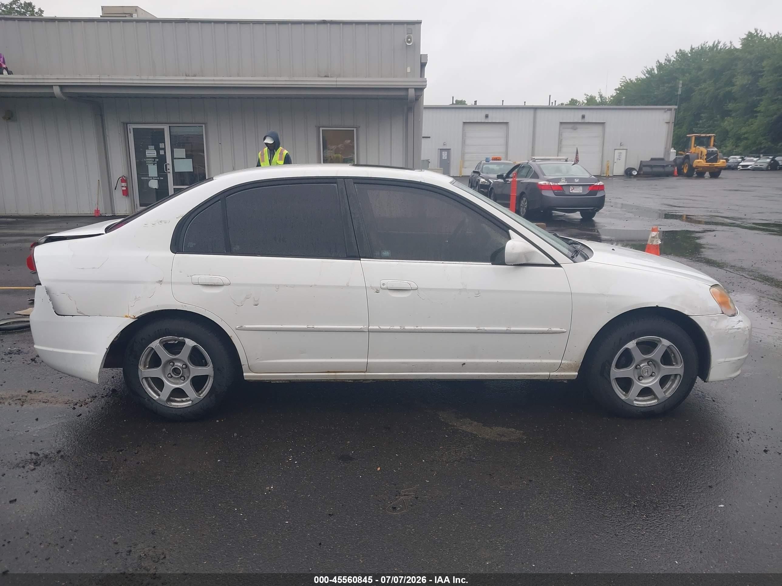 2002 Honda Civic Ex White vin: 2HGES26722H590413