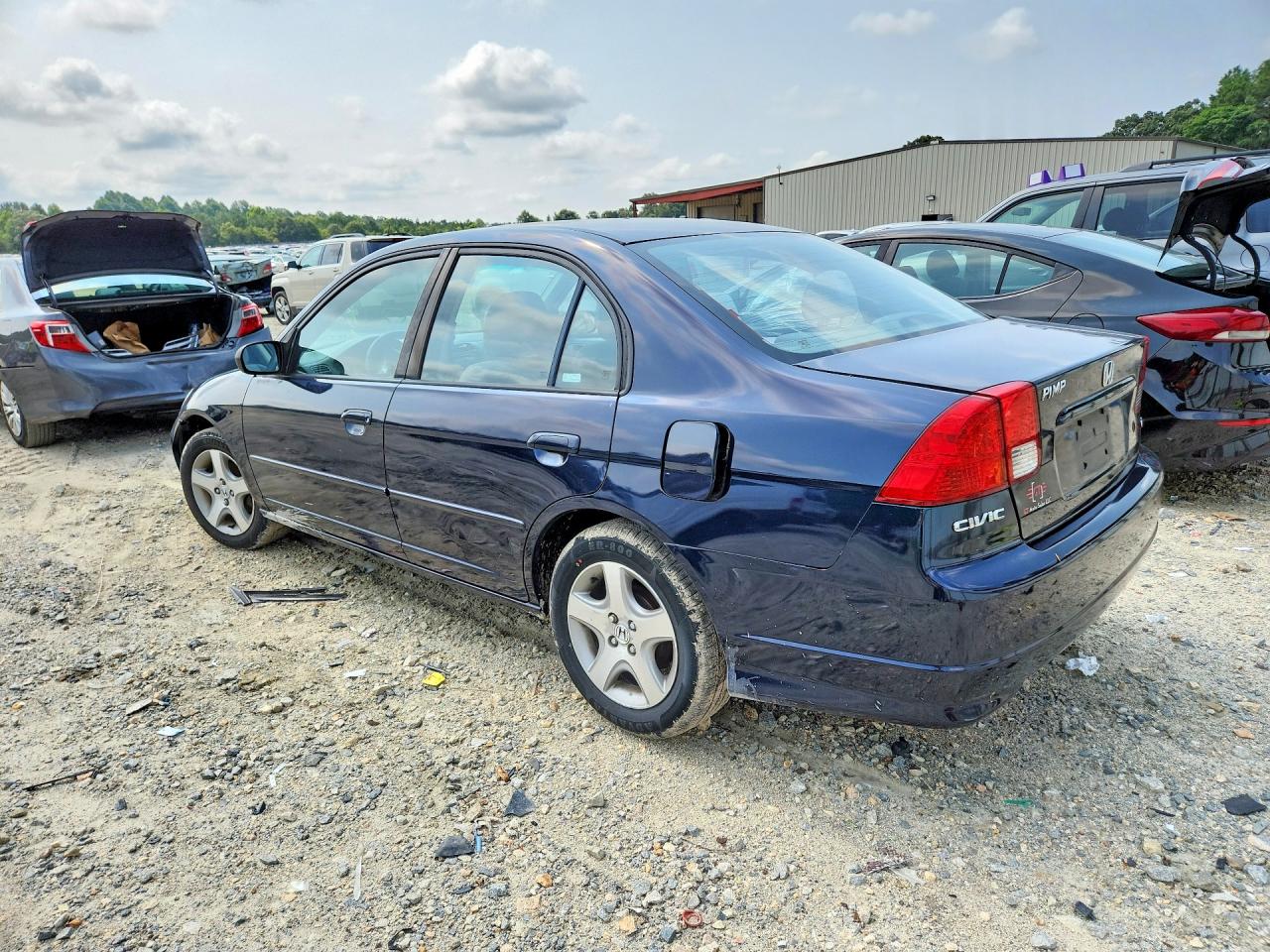 2004 Honda Civic Ex Blue vin: 2HGES26724H537682