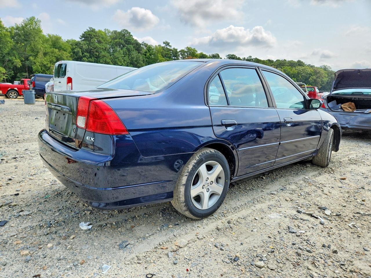 2004 Honda Civic Ex Blue vin: 2HGES26724H537682