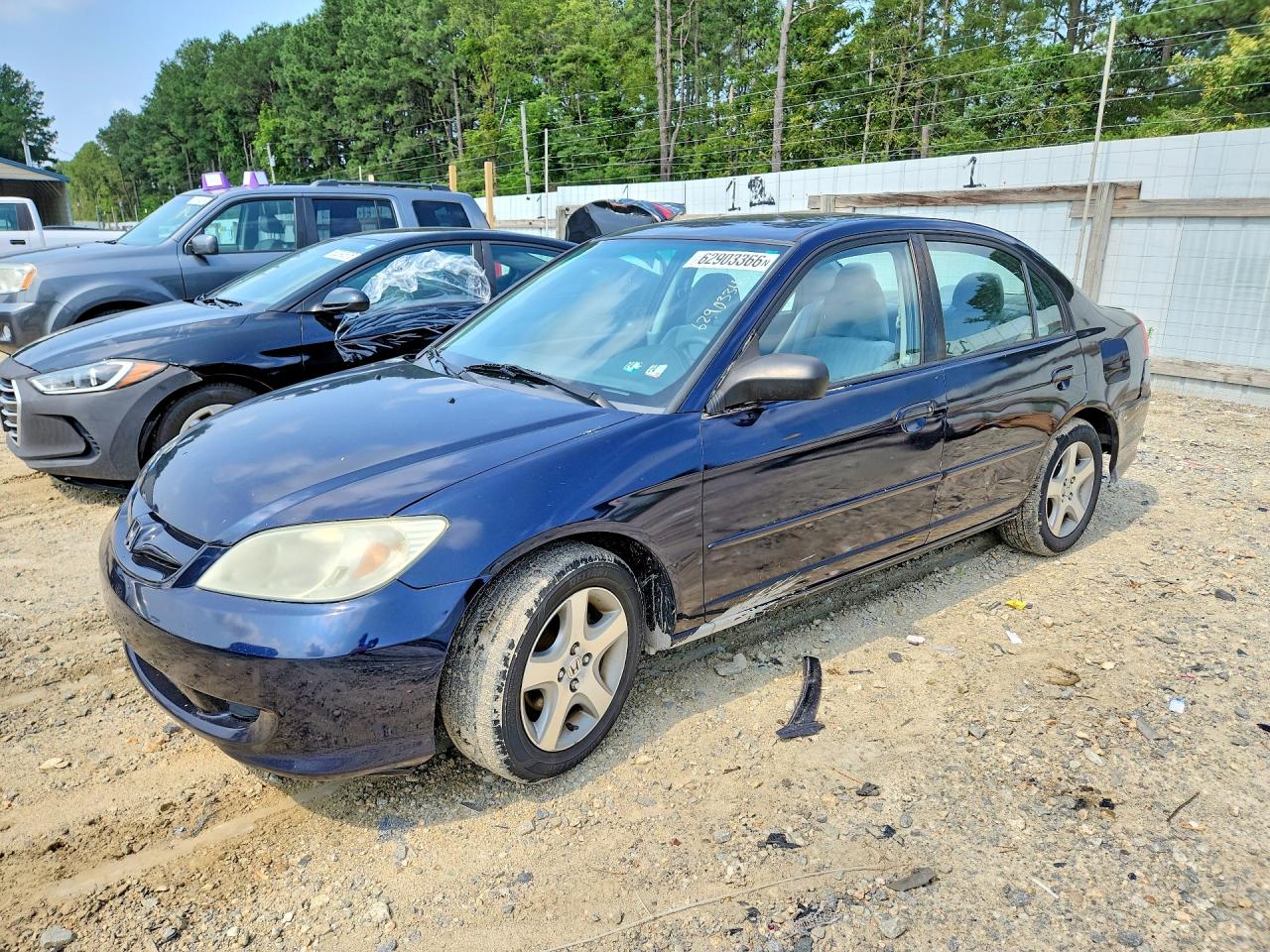 2004 Honda Civic Ex Blue vin: 2HGES26724H537682