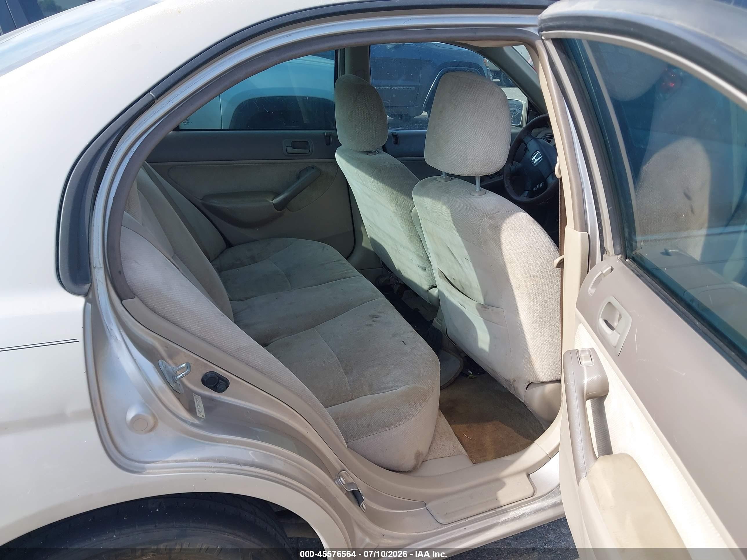 2001 Honda Civic Ex Beige vin: 2HGES26731H523494