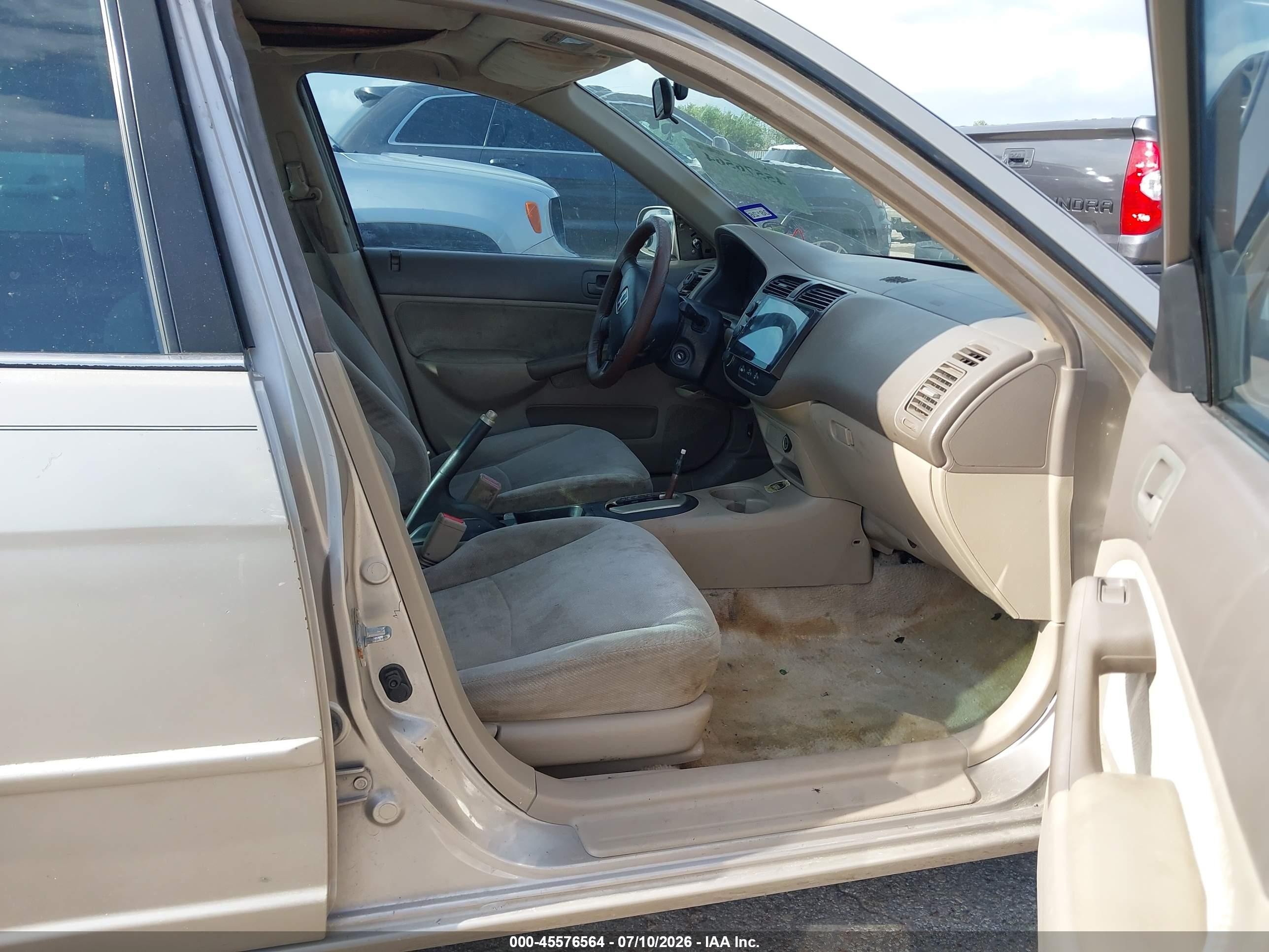 2001 Honda Civic Ex Beige vin: 2HGES26731H523494
