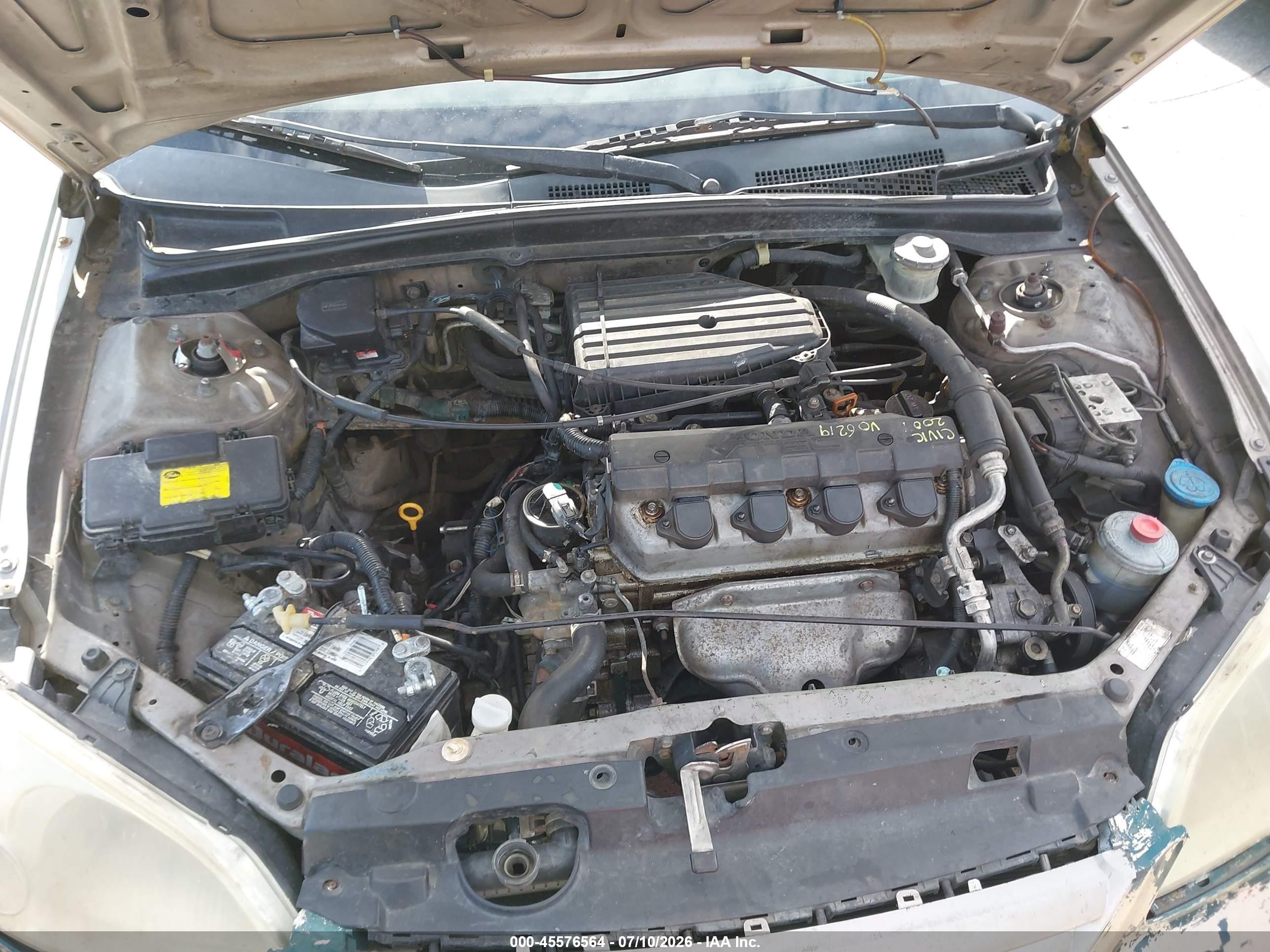 2001 Honda Civic Ex Beige vin: 2HGES26731H523494