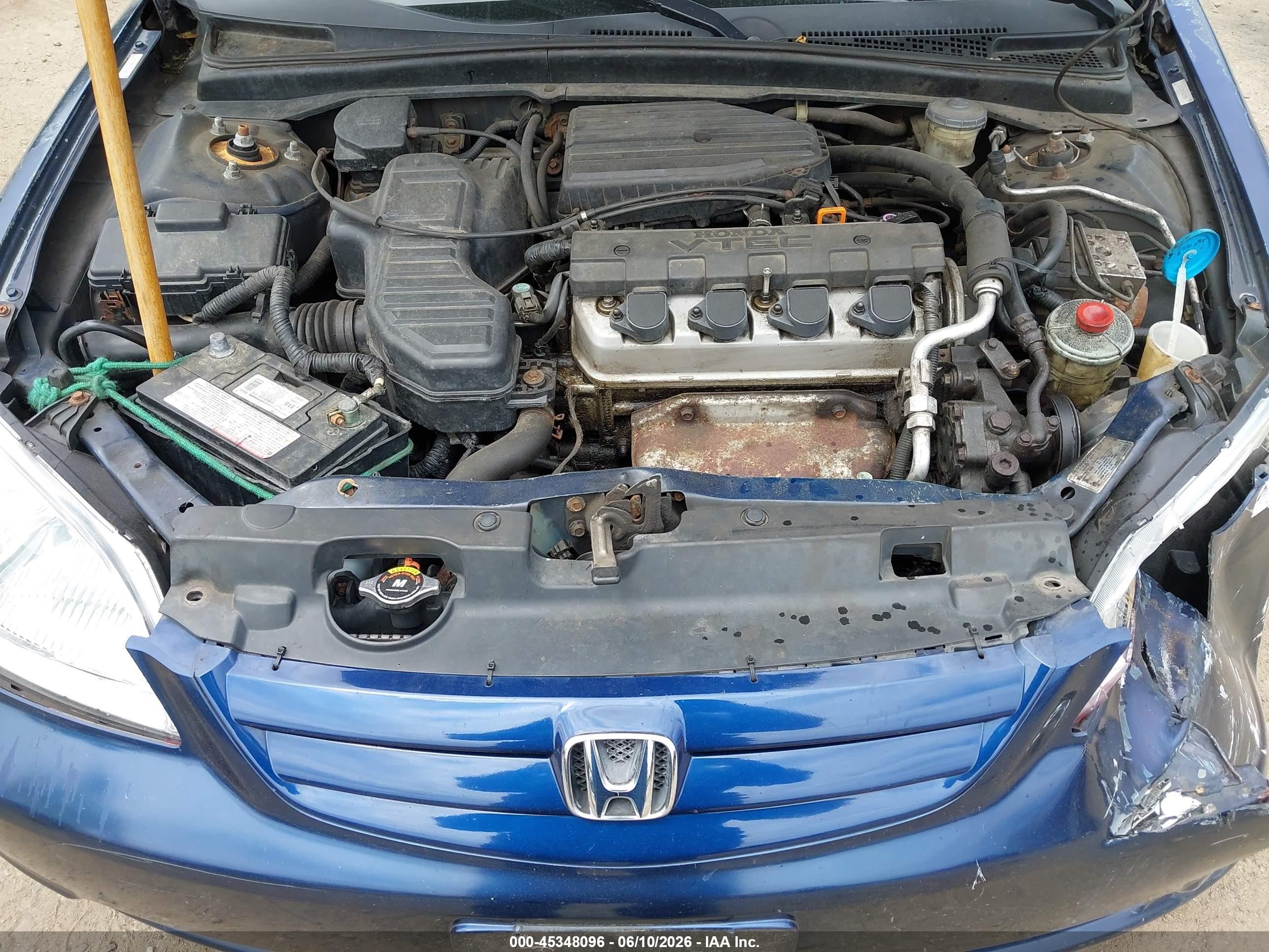2002 Honda Civic Ex Dark Blue vin: 2HGES26732H602598