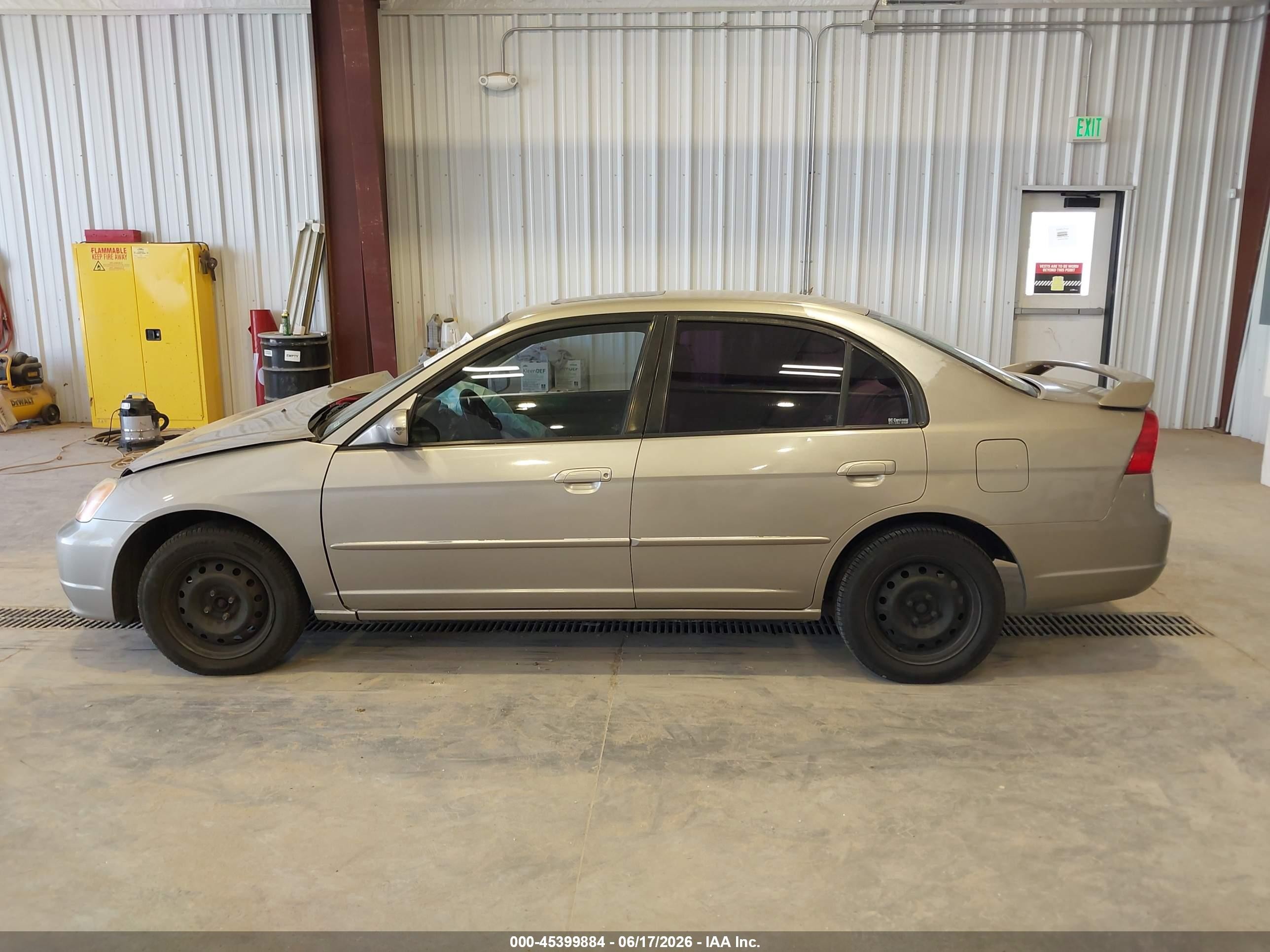 2003 Honda Civic Ex Желто-коричневый vin: 2HGES26733H524874