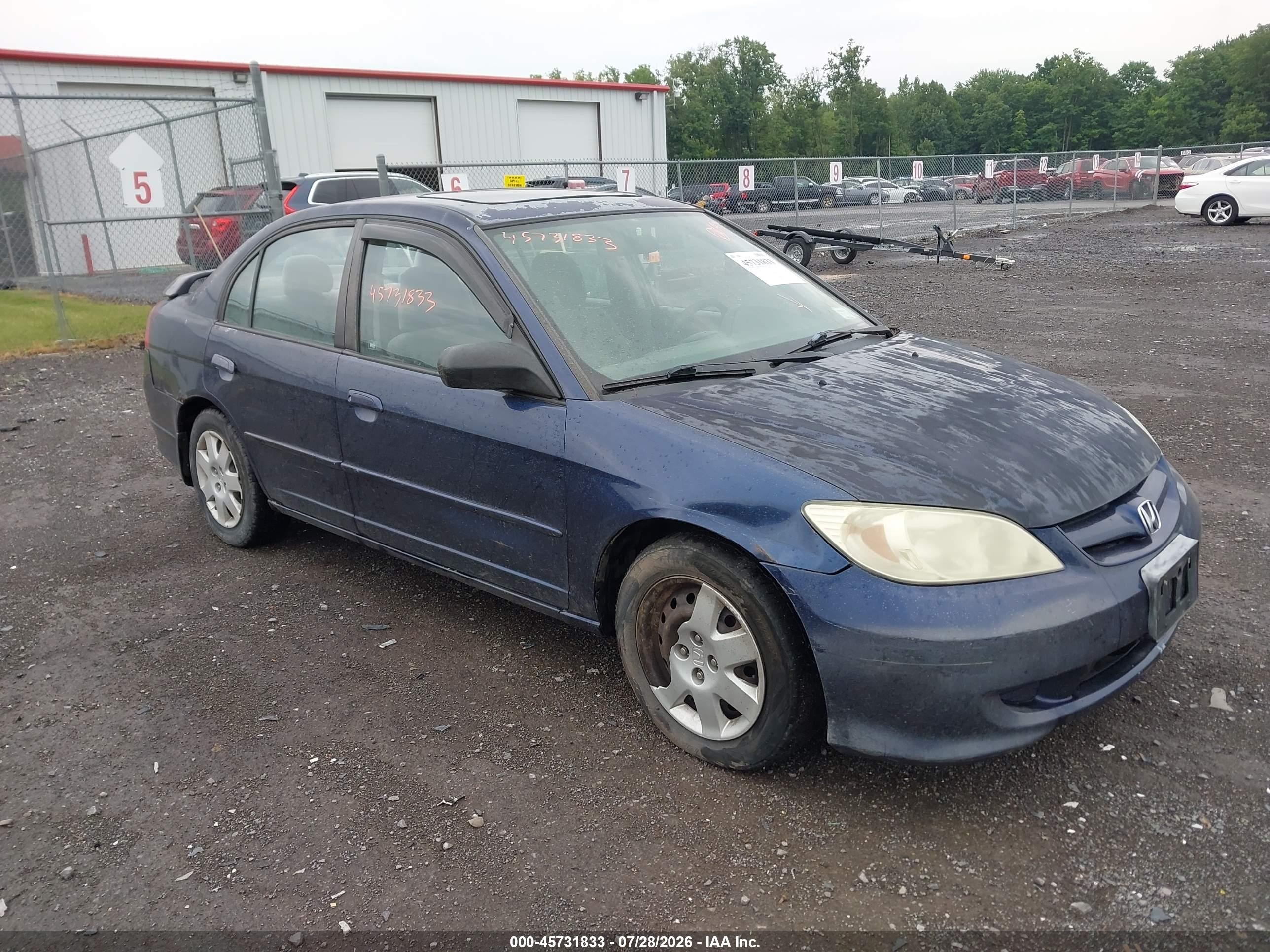 2004 Honda Civic Ex Синий vin: 2HGES26734H509356