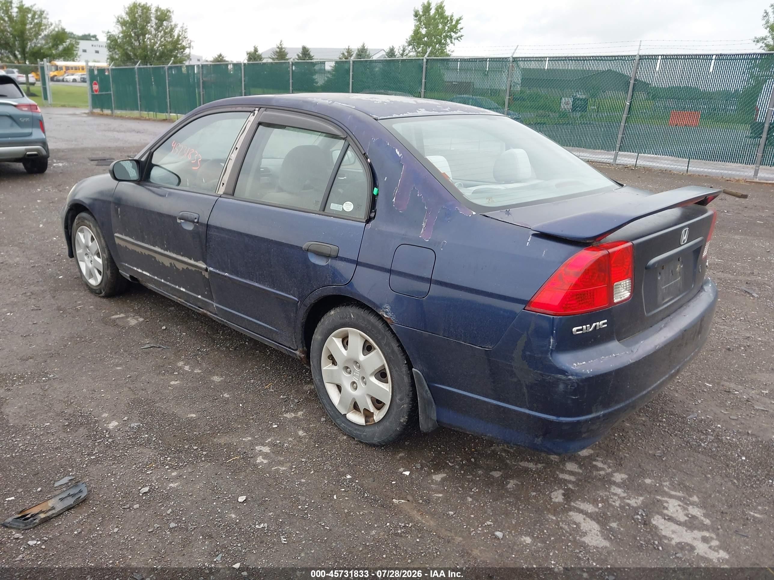 2004 Honda Civic Ex Blue vin: 2HGES26734H509356