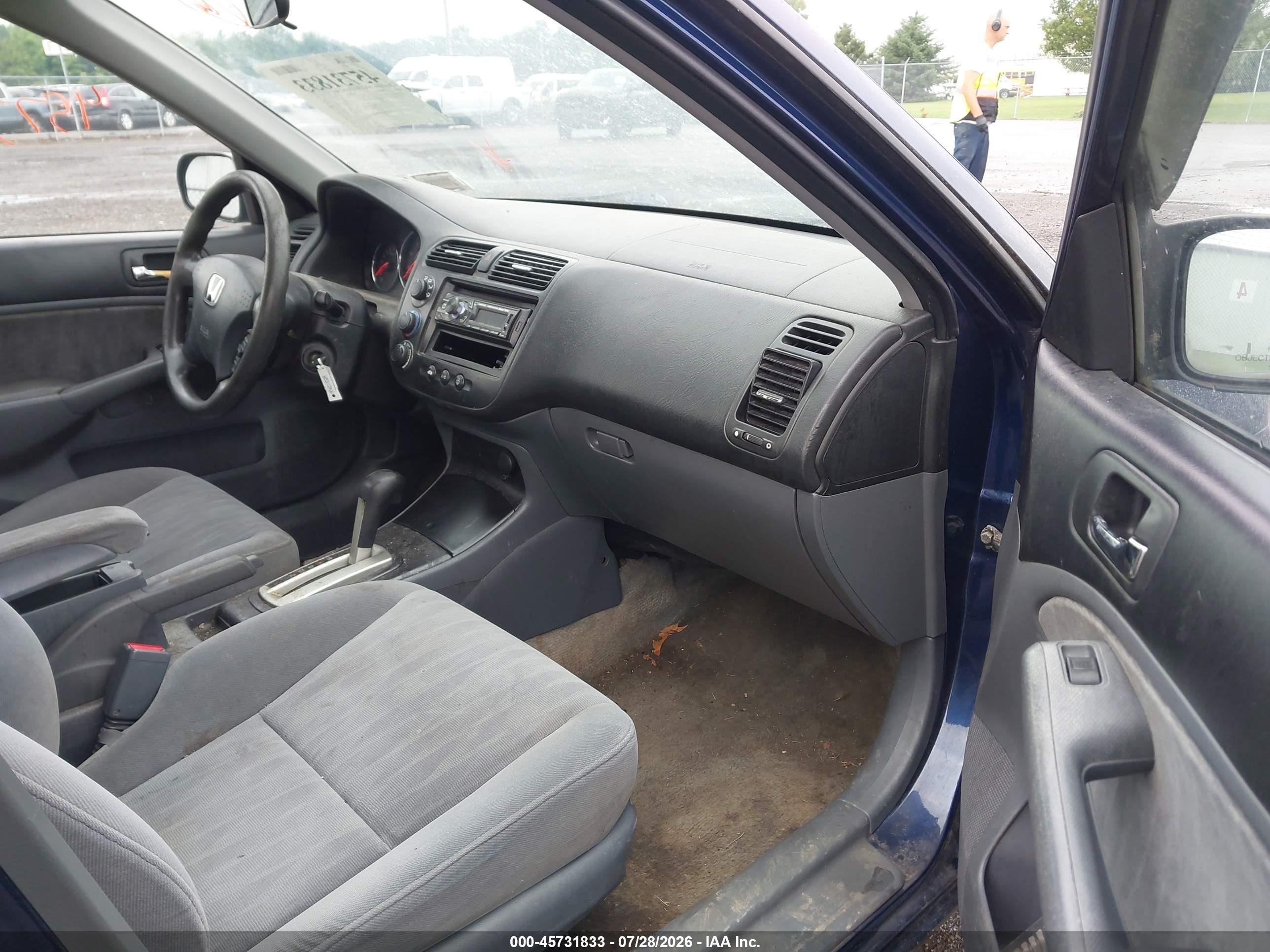 2004 Honda Civic Ex Blue vin: 2HGES26734H509356
