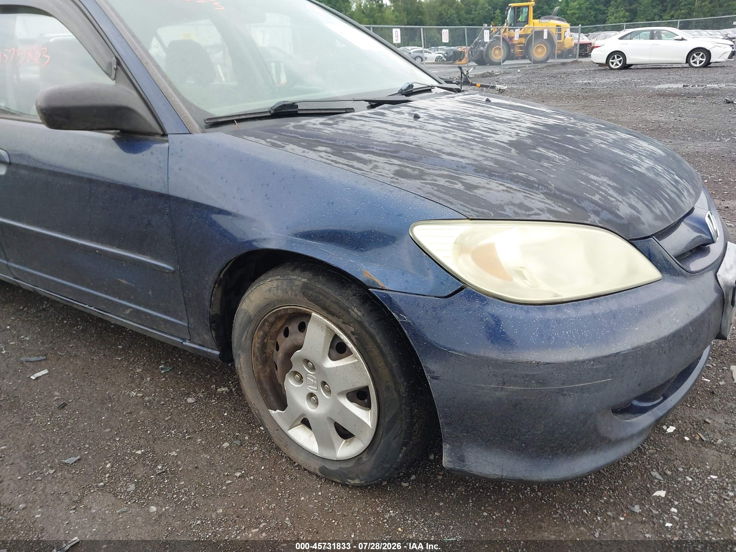 2004 Honda Civic Ex Blue vin: 2HGES26734H509356