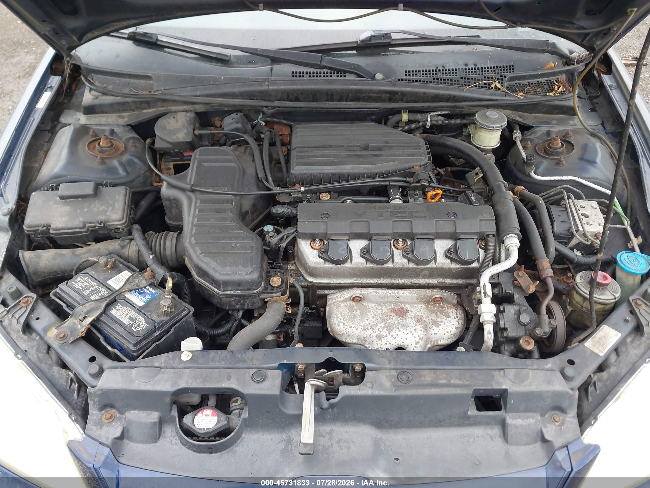 2004 Honda Civic Ex Blue vin: 2HGES26734H509356