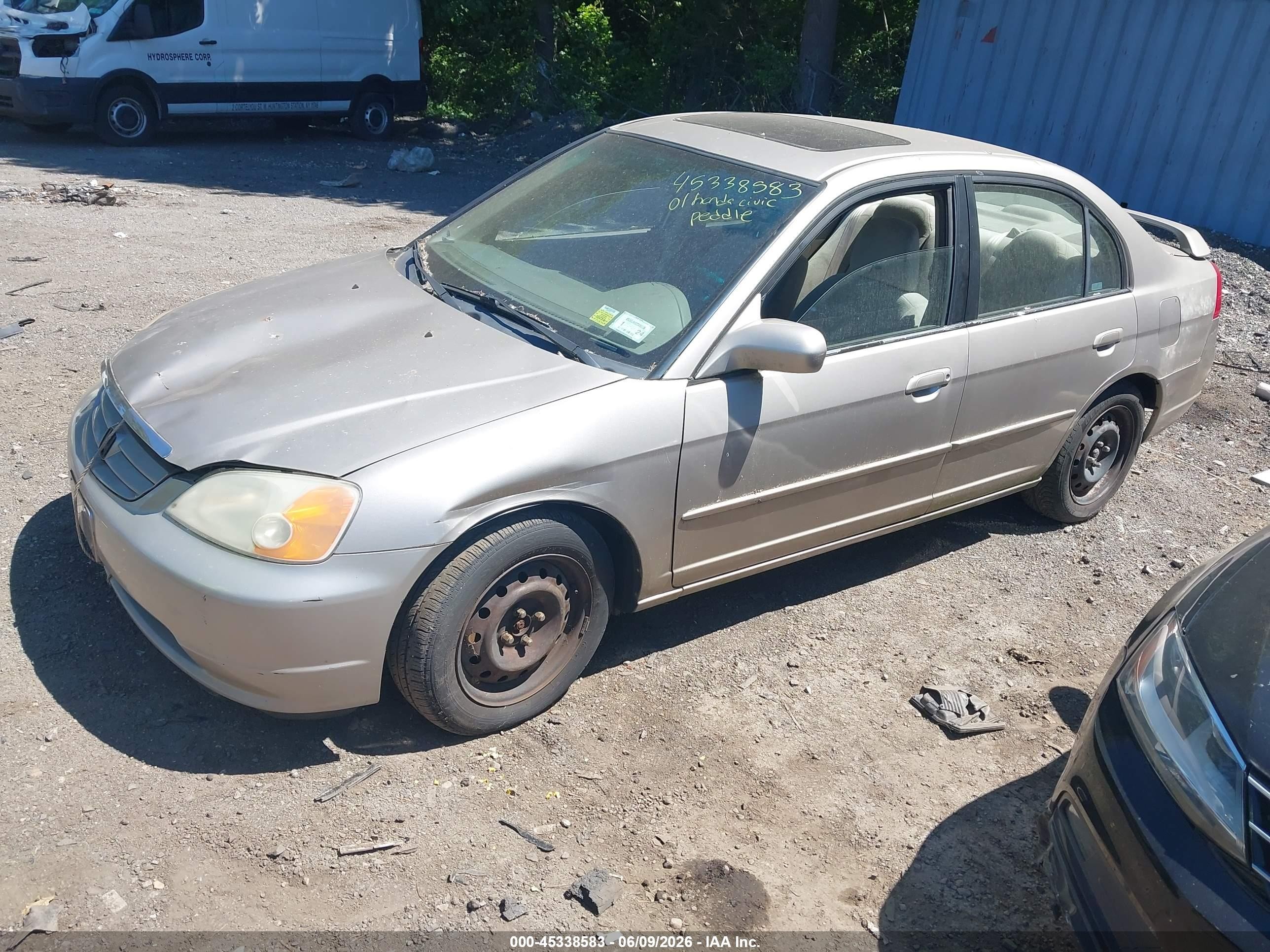 2001 Honda Civic Ex Tan vin: 2HGES26741H529207