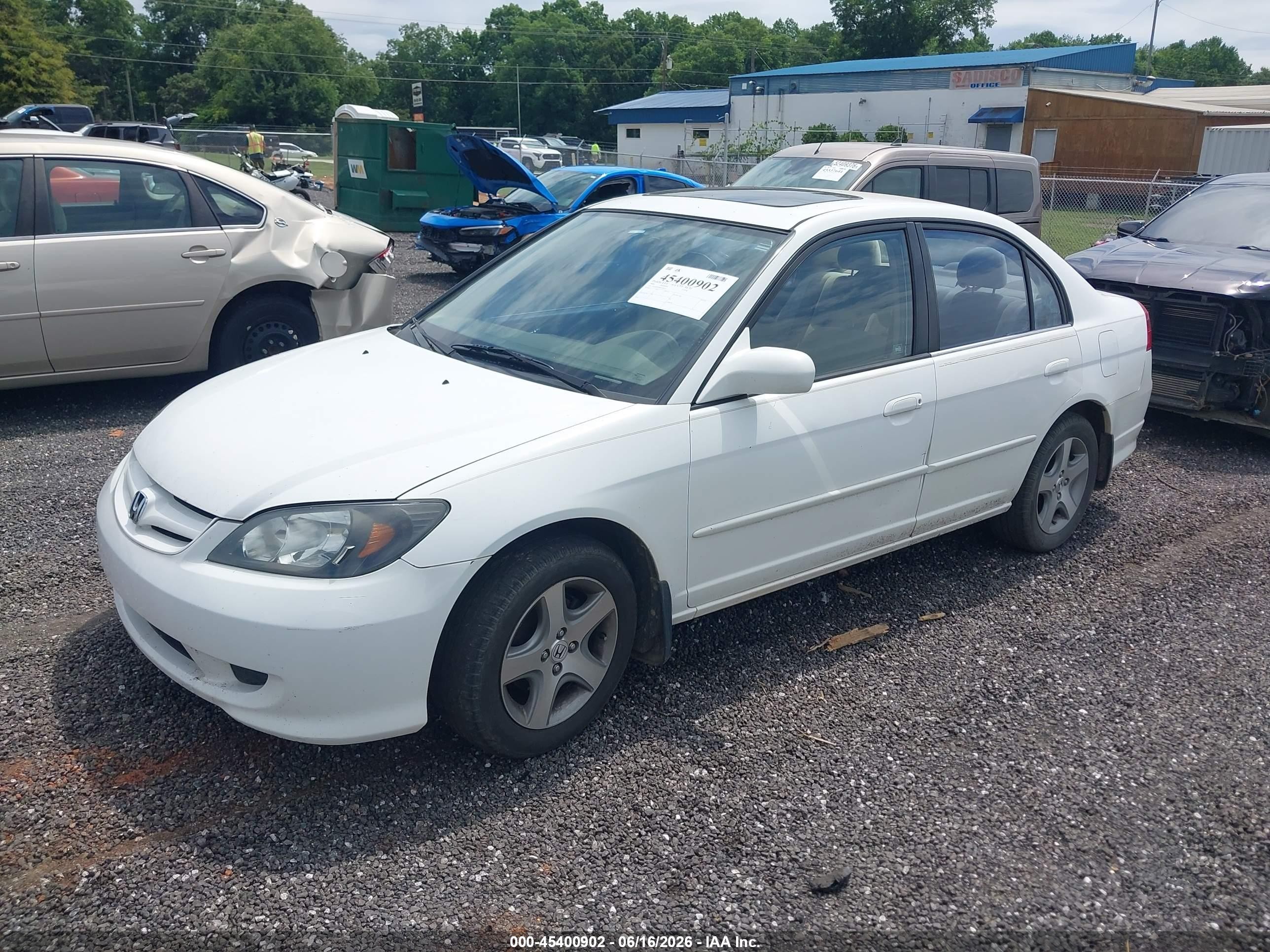 2004 Honda Civic Ex White vin: 2HGES26744H528207
