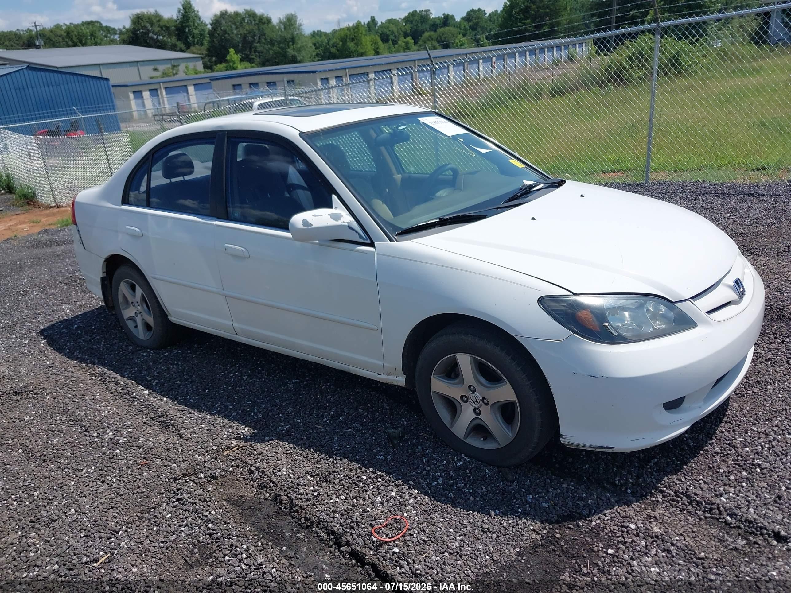 2004 Honda Civic Ex White vin: 2HGES26744H528207