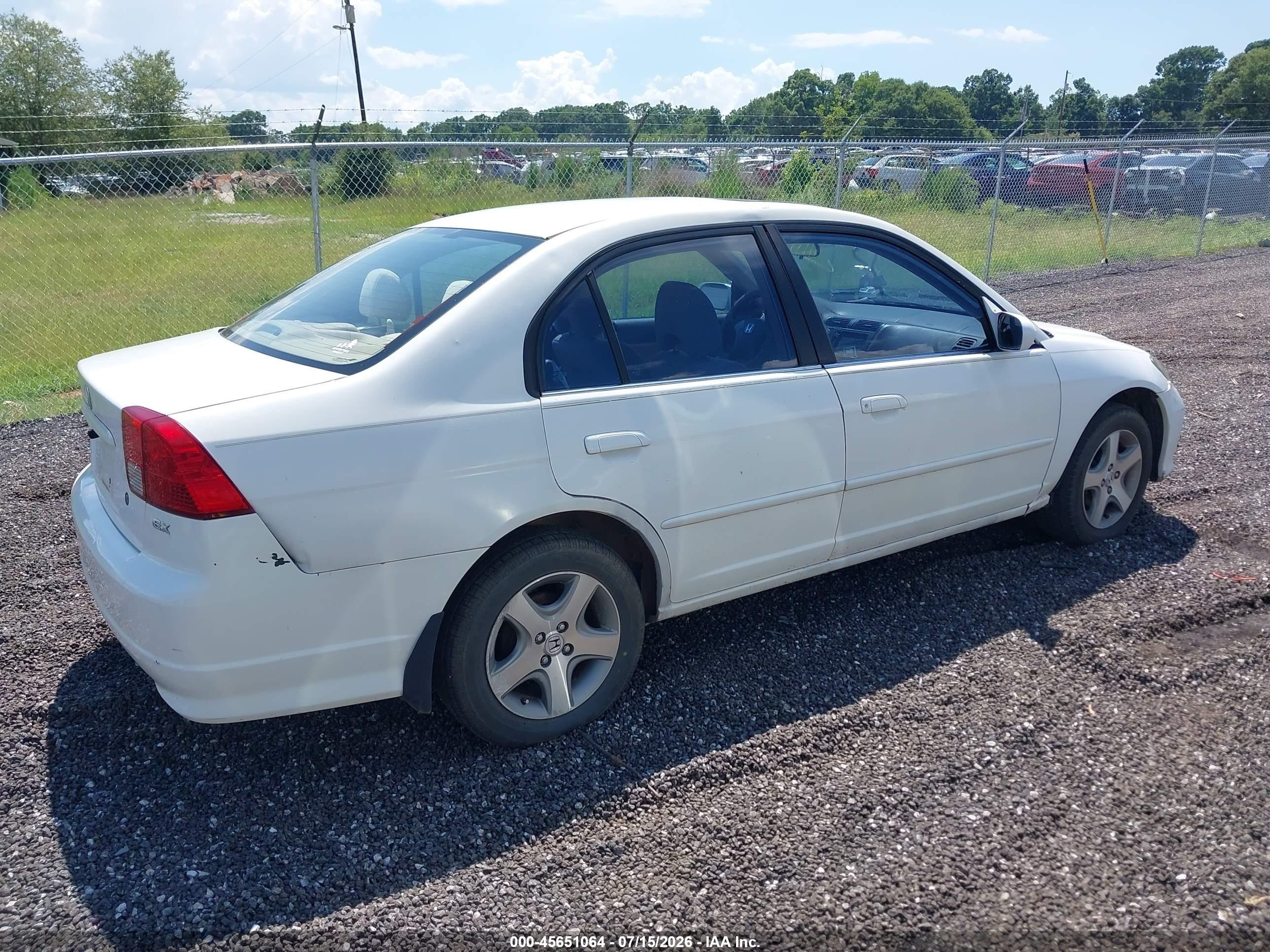2004 Honda Civic Ex White vin: 2HGES26744H528207