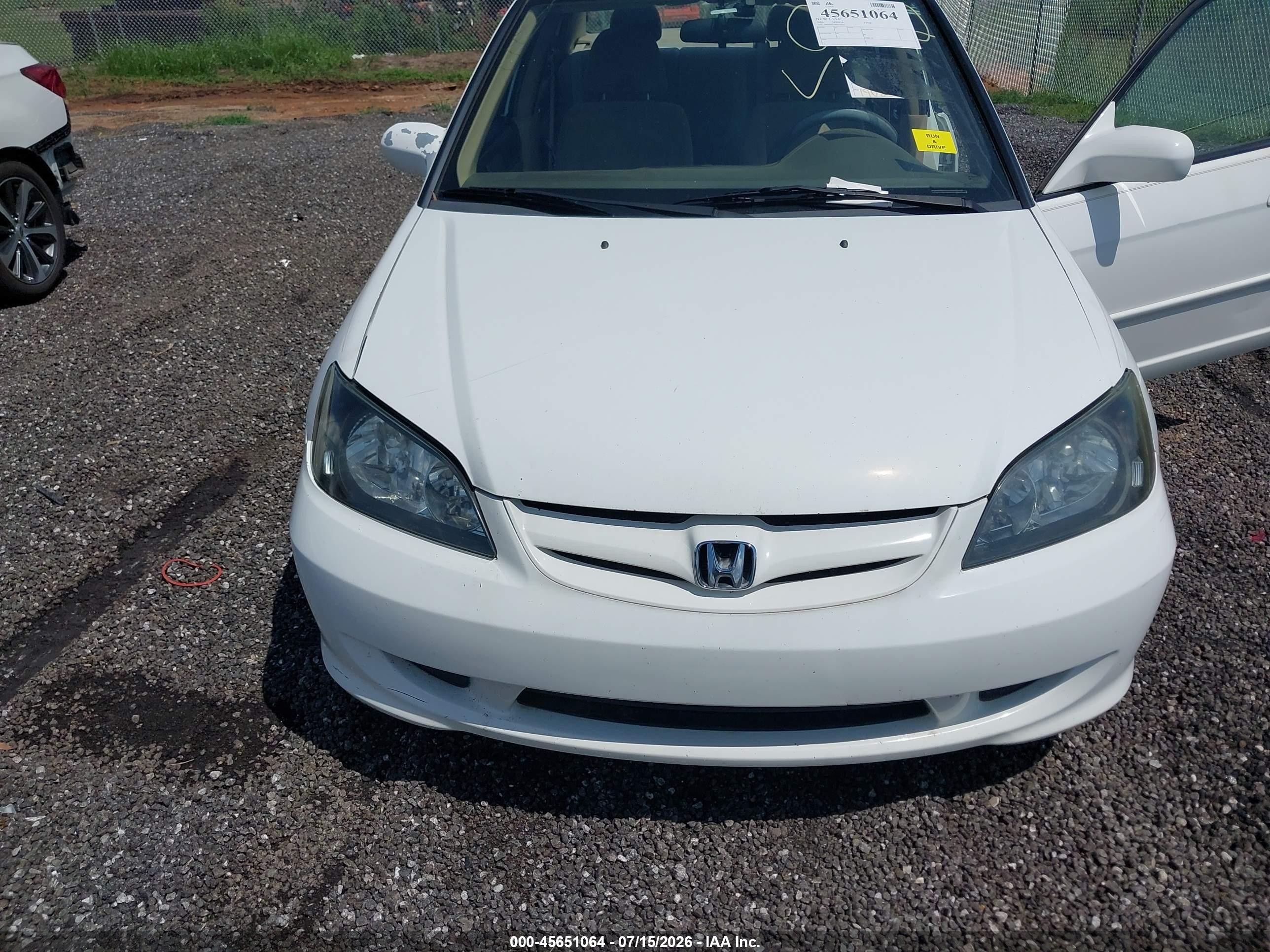 2004 Honda Civic Ex White vin: 2HGES26744H528207