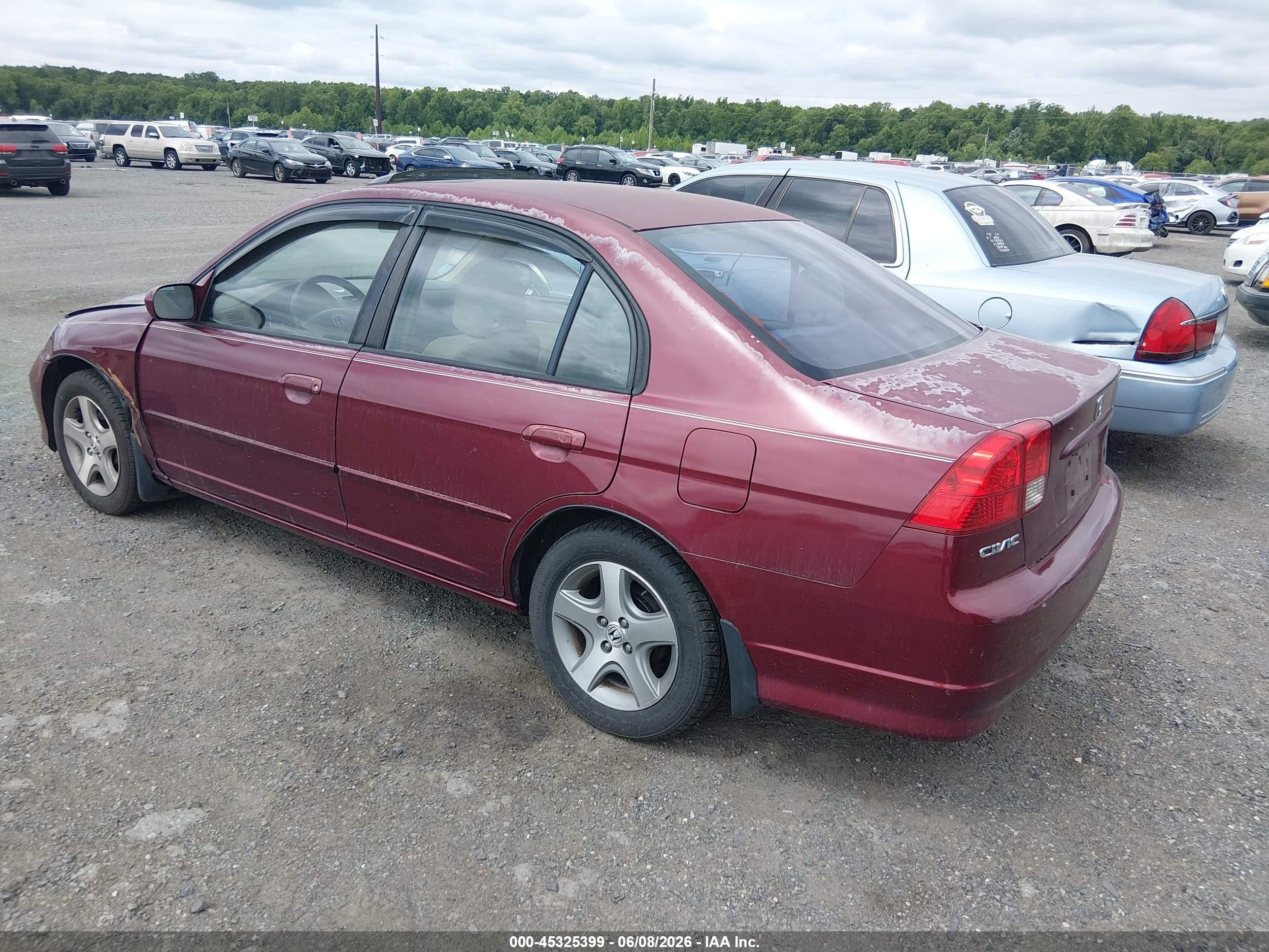 2004 Honda Civic Ex Темно-бордовый vin: 2HGES26744H569257