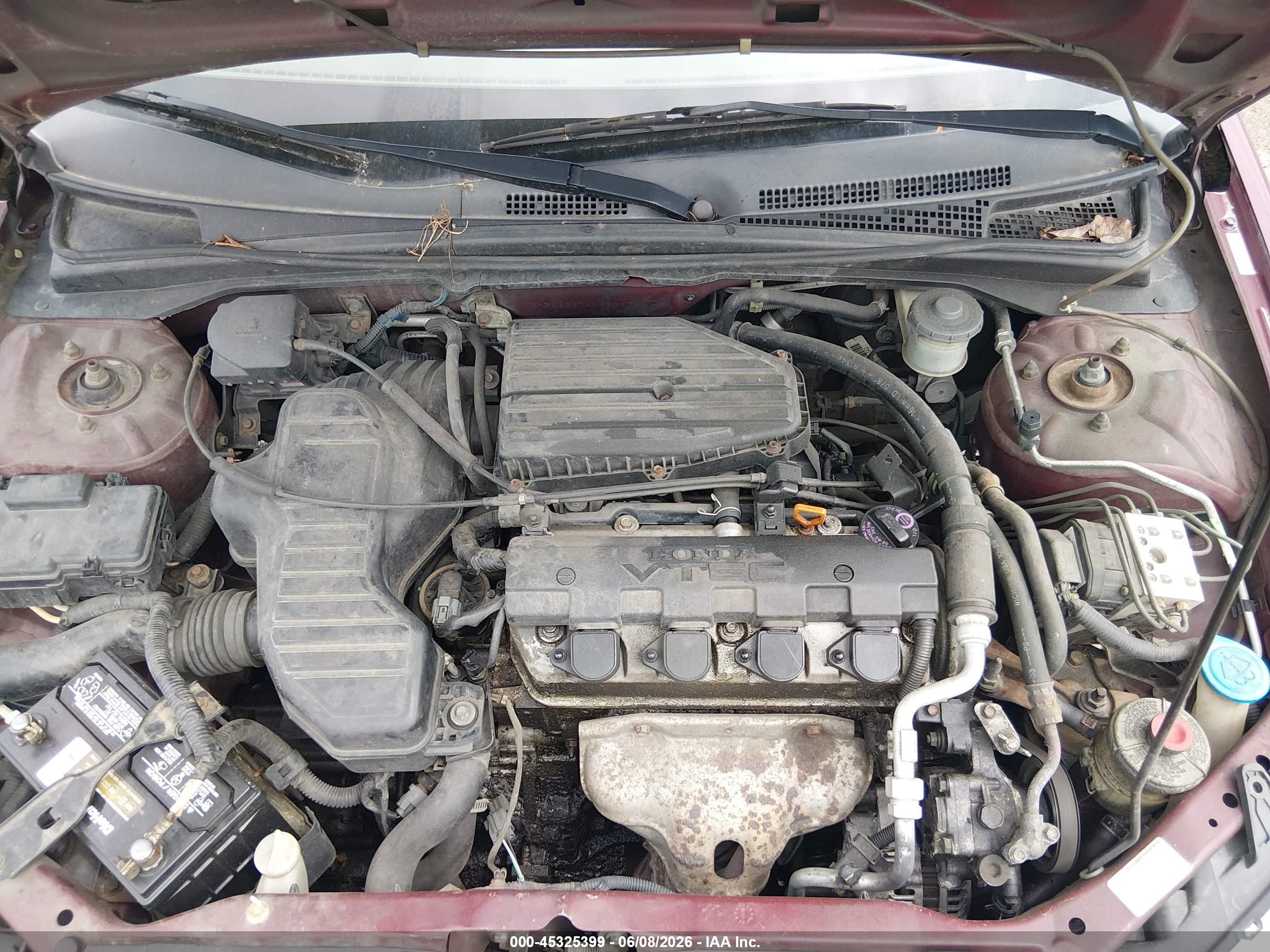 2004 Honda Civic Ex Темно-бордовый vin: 2HGES26744H569257