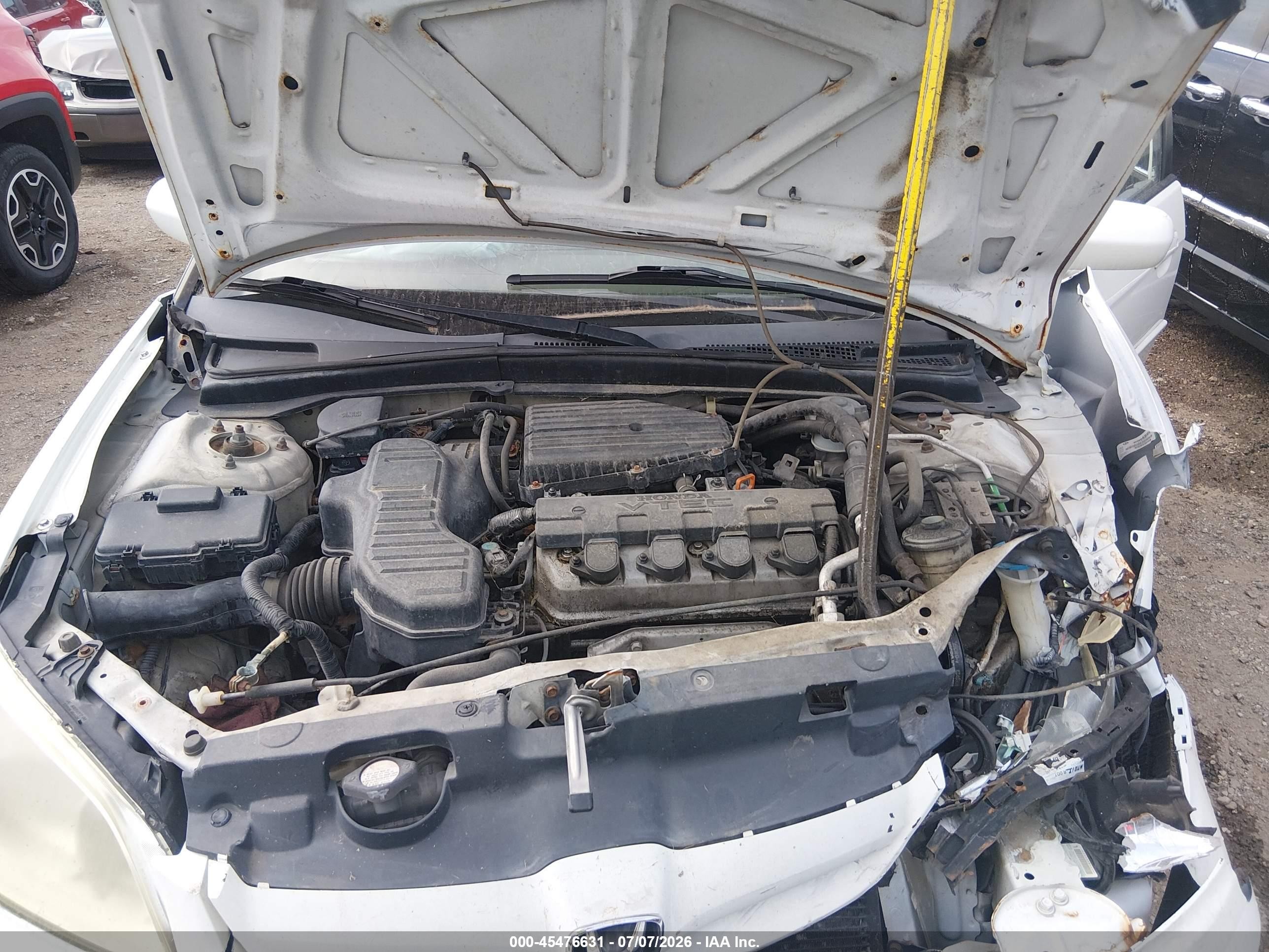 2005 Honda Civic Ex Белый vin: 2HGES26745H575318