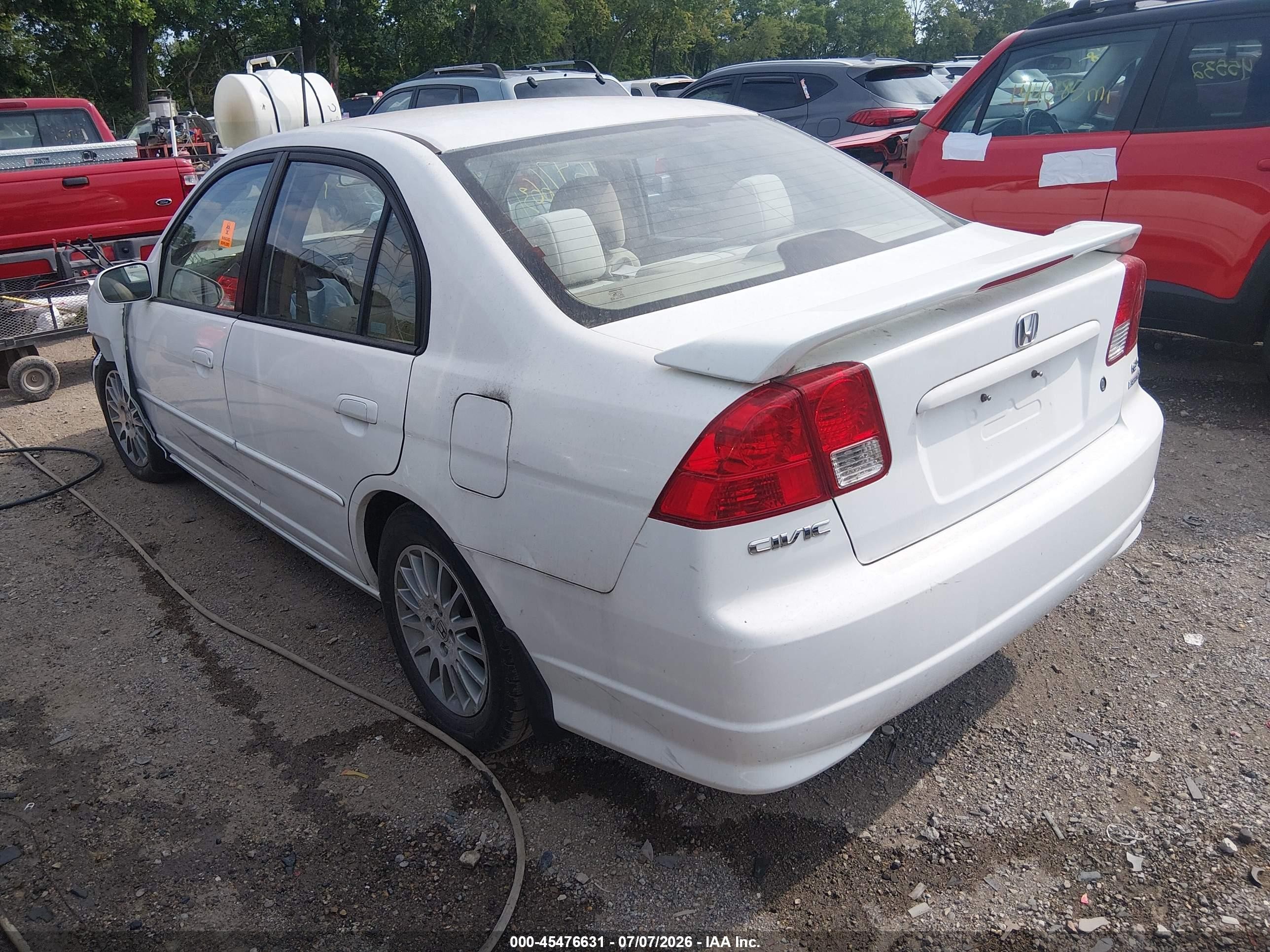 2005 Honda Civic Ex Белый vin: 2HGES26745H575318