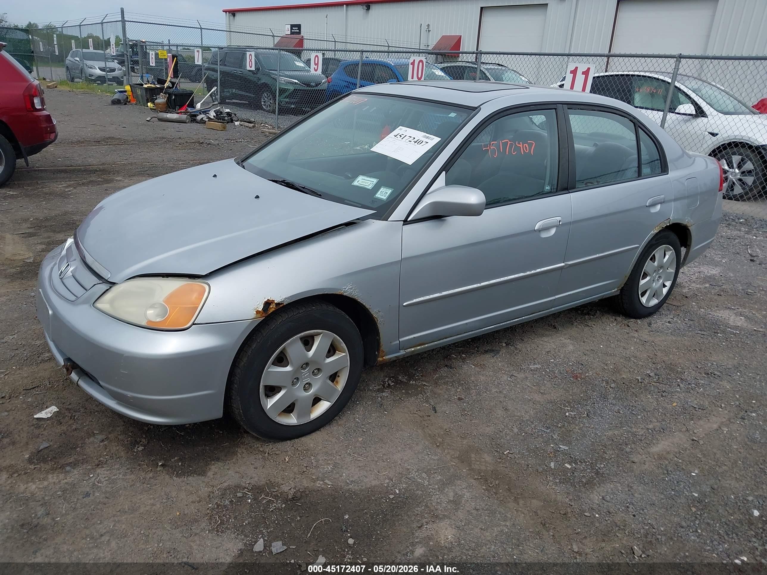 2001 Honda Civic Ex Silver vin: 2HGES26751H512819