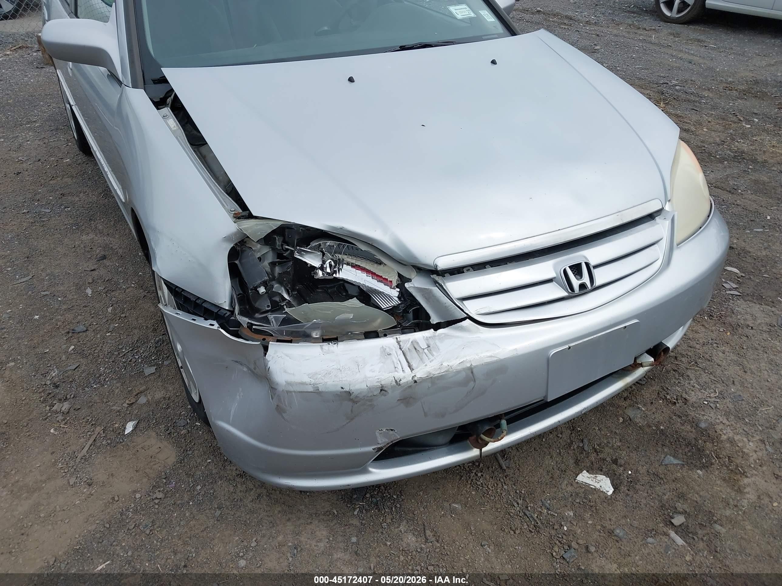 2001 Honda Civic Ex Silver vin: 2HGES26751H512819