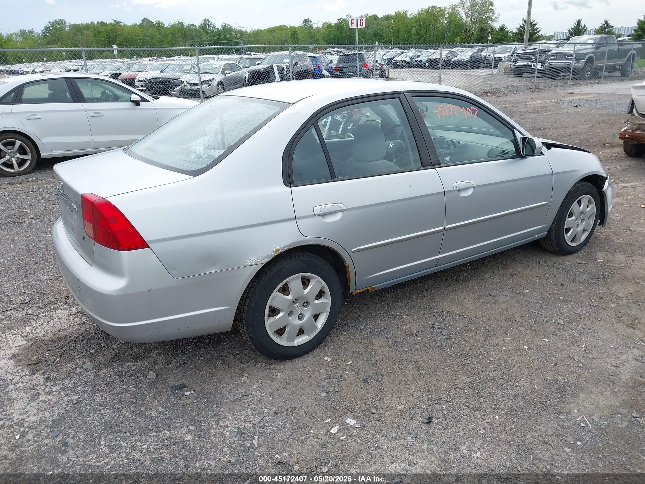 2001 Honda Civic Ex Silver vin: 2HGES26751H512819