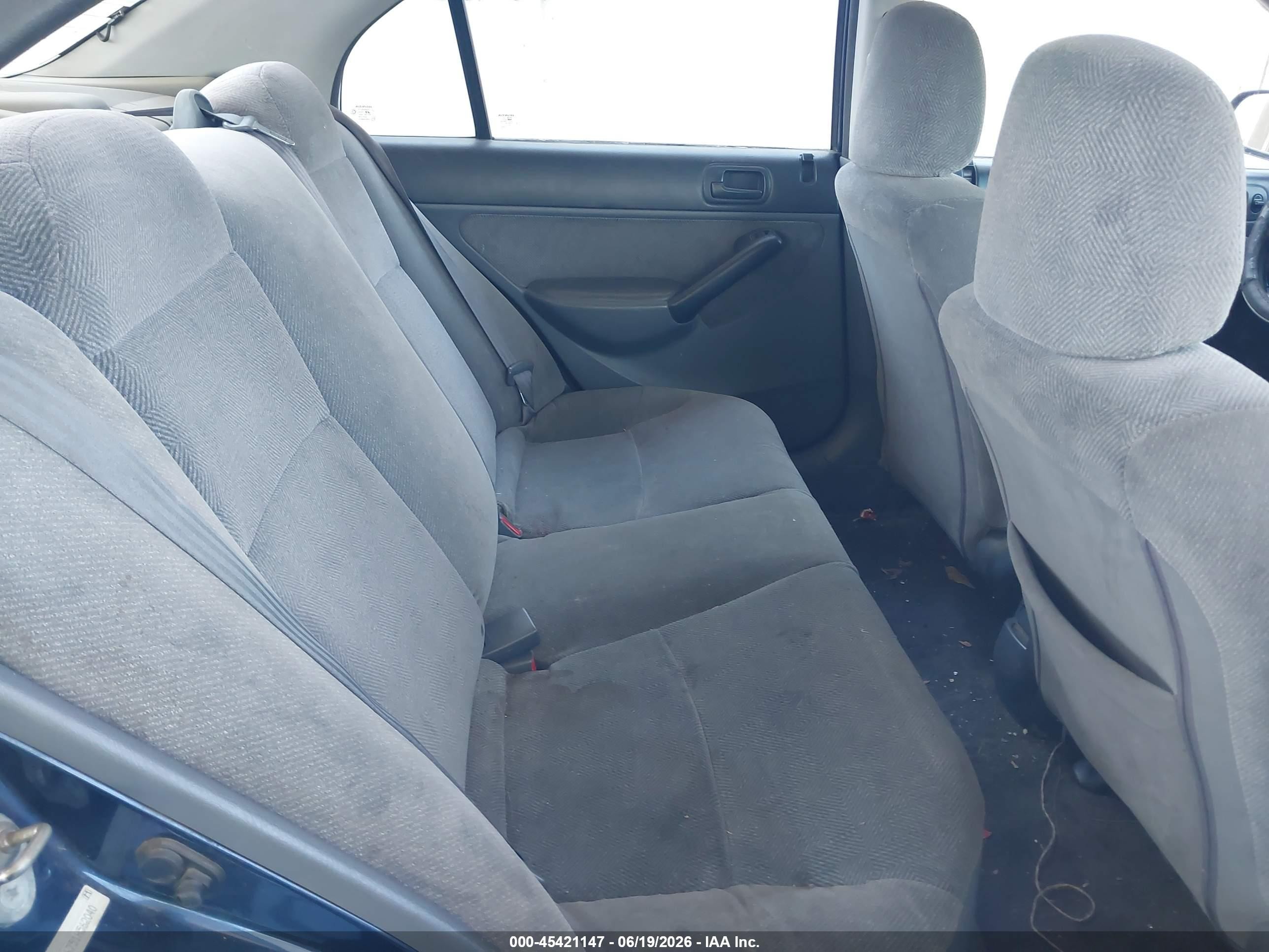 2001 Honda Civic Ex Синий vin: 2HGES26751H562040