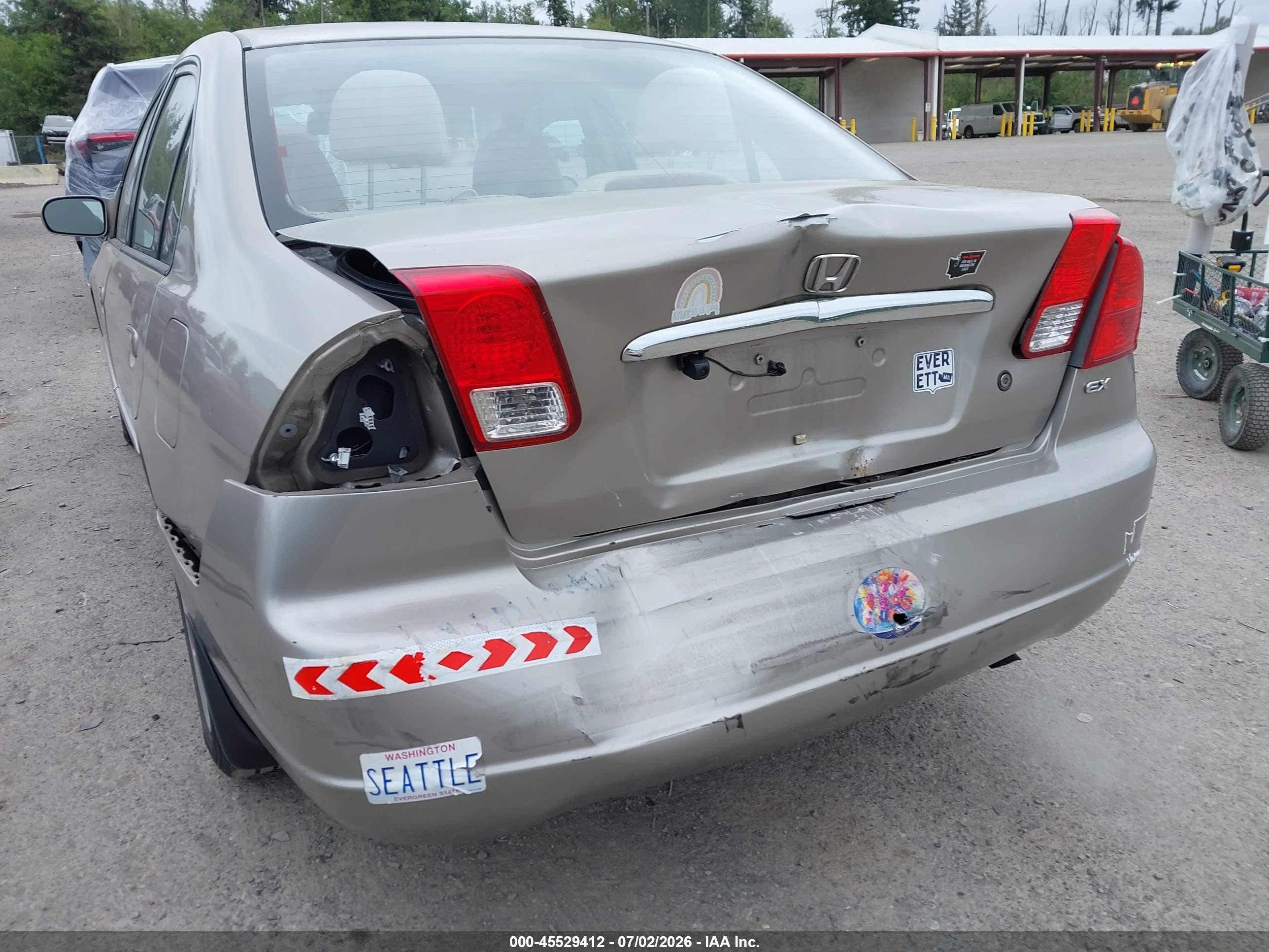 2003 Honda Civic Ex Champagne vin: 2HGES26753H520602