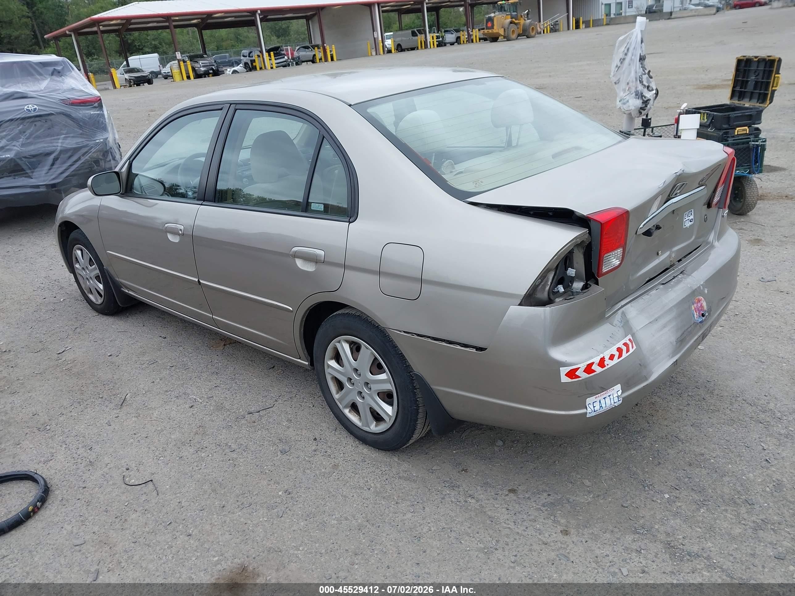 2003 Honda Civic Ex Champagne vin: 2HGES26753H520602