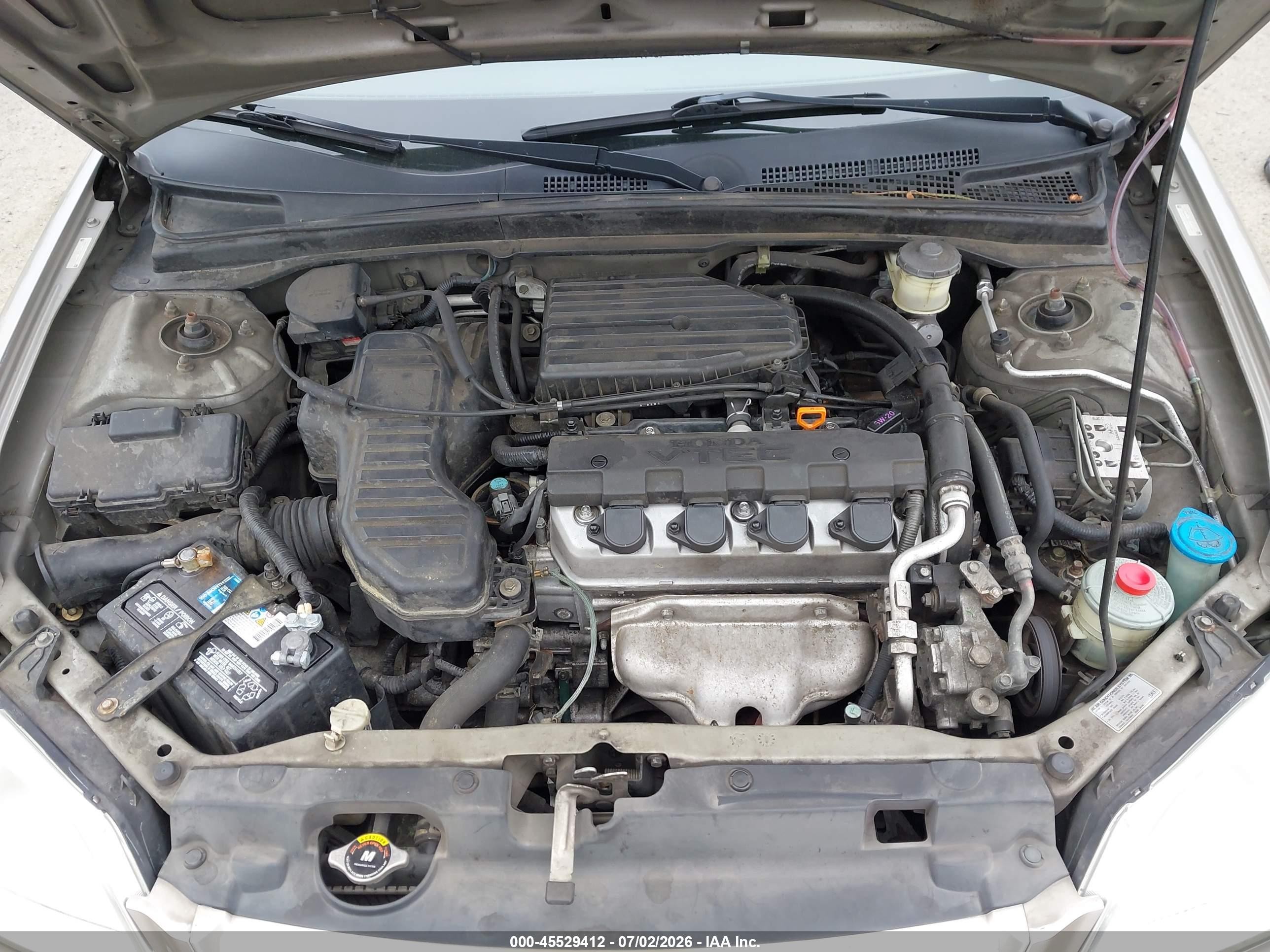 2003 Honda Civic Ex Champagne vin: 2HGES26753H520602