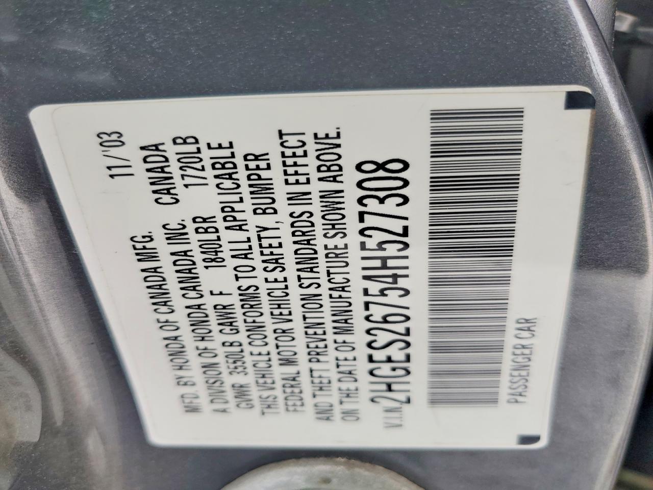 2004 Honda Civic Ex Gray vin: 2HGES26754H527308