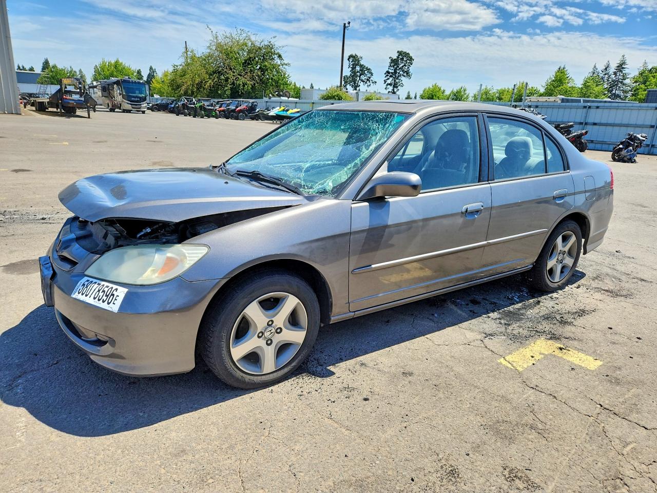 2004 Honda Civic Ex Gray vin: 2HGES26754H549342