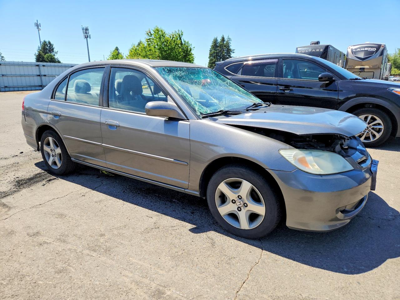 2004 Honda Civic Ex Gray vin: 2HGES26754H549342