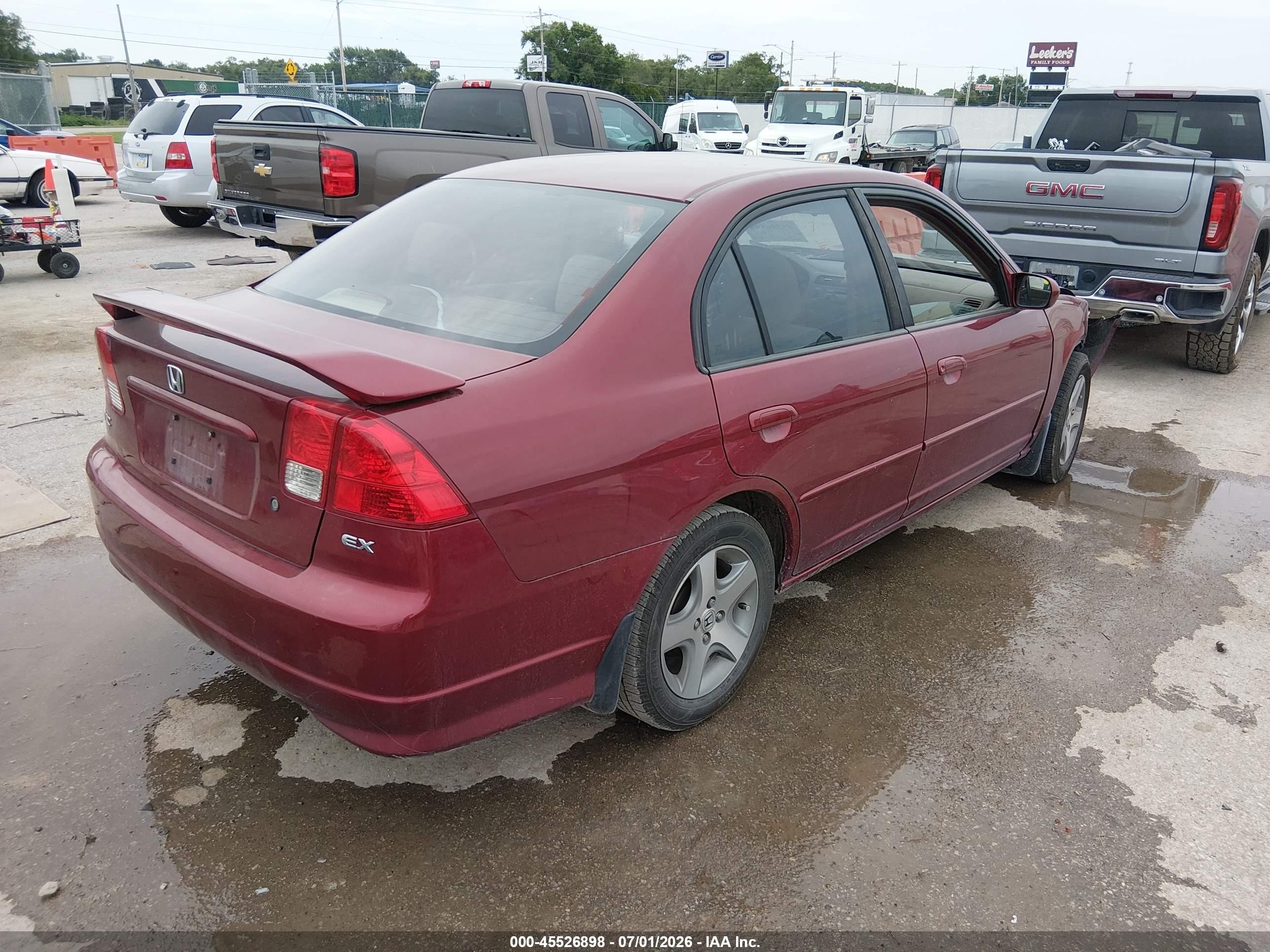 2005 Honda Civic Ex Red vin: 2HGES26755H531683