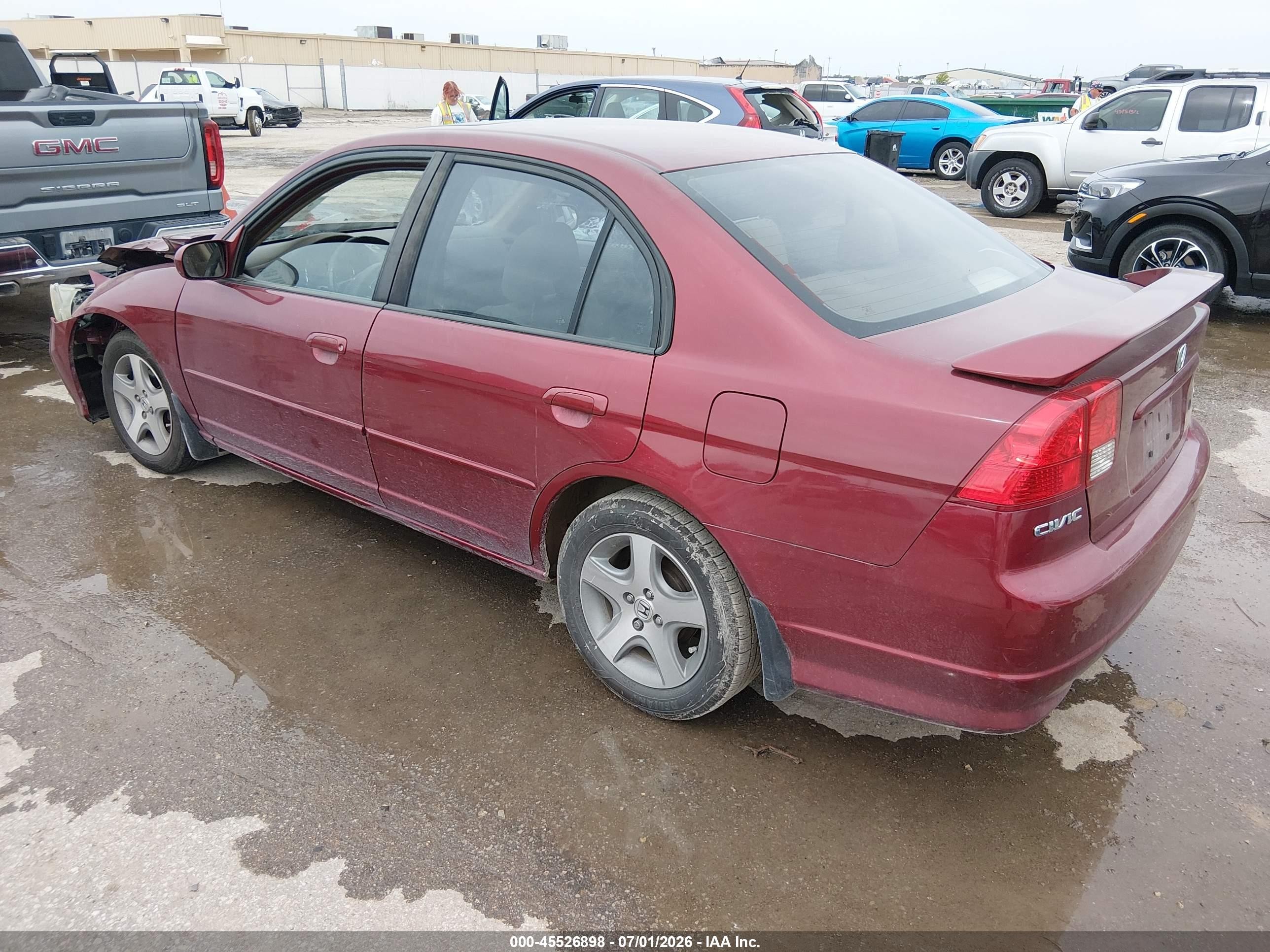 2005 Honda Civic Ex Red vin: 2HGES26755H531683