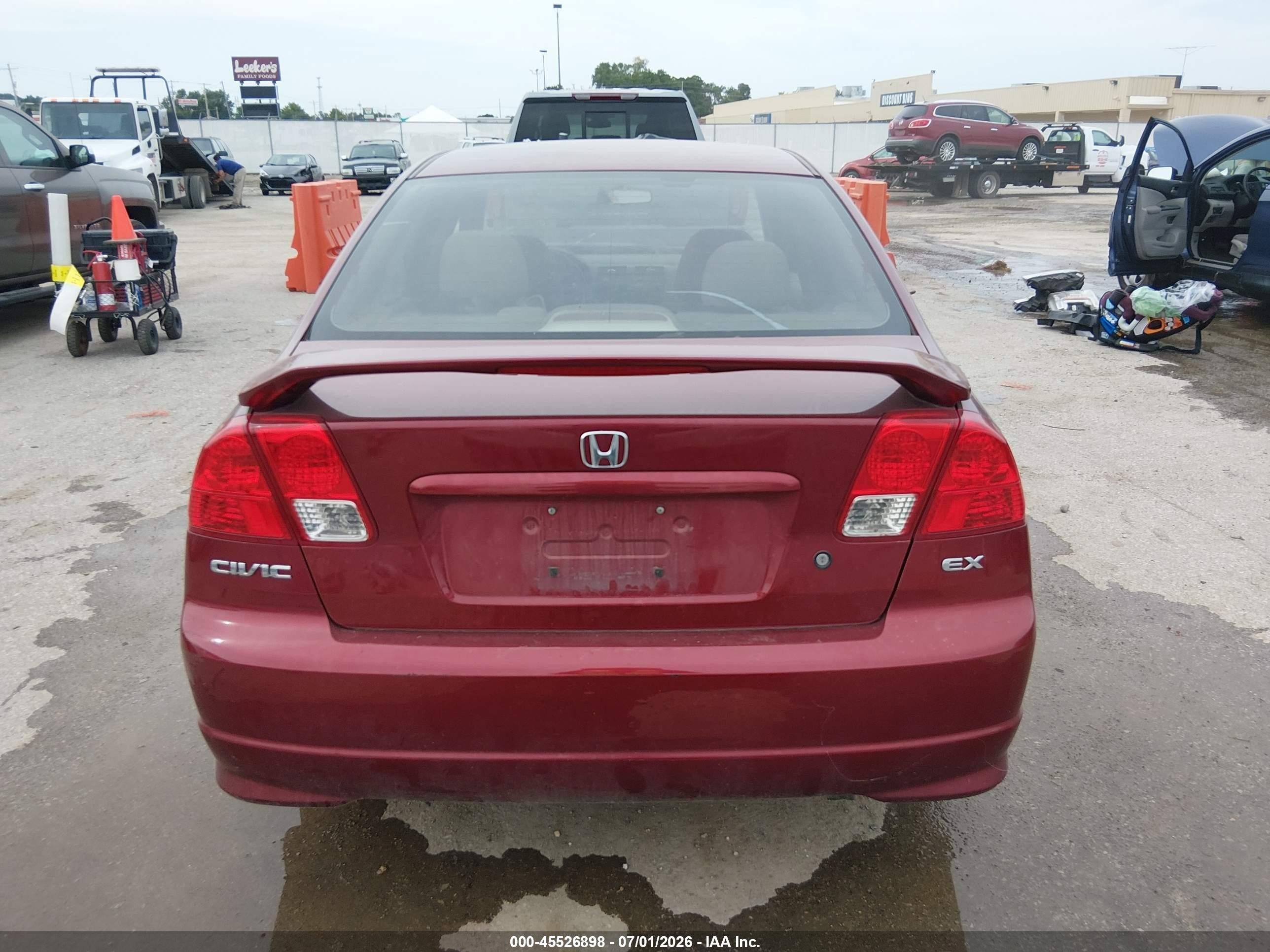 2005 Honda Civic Ex Red vin: 2HGES26755H531683