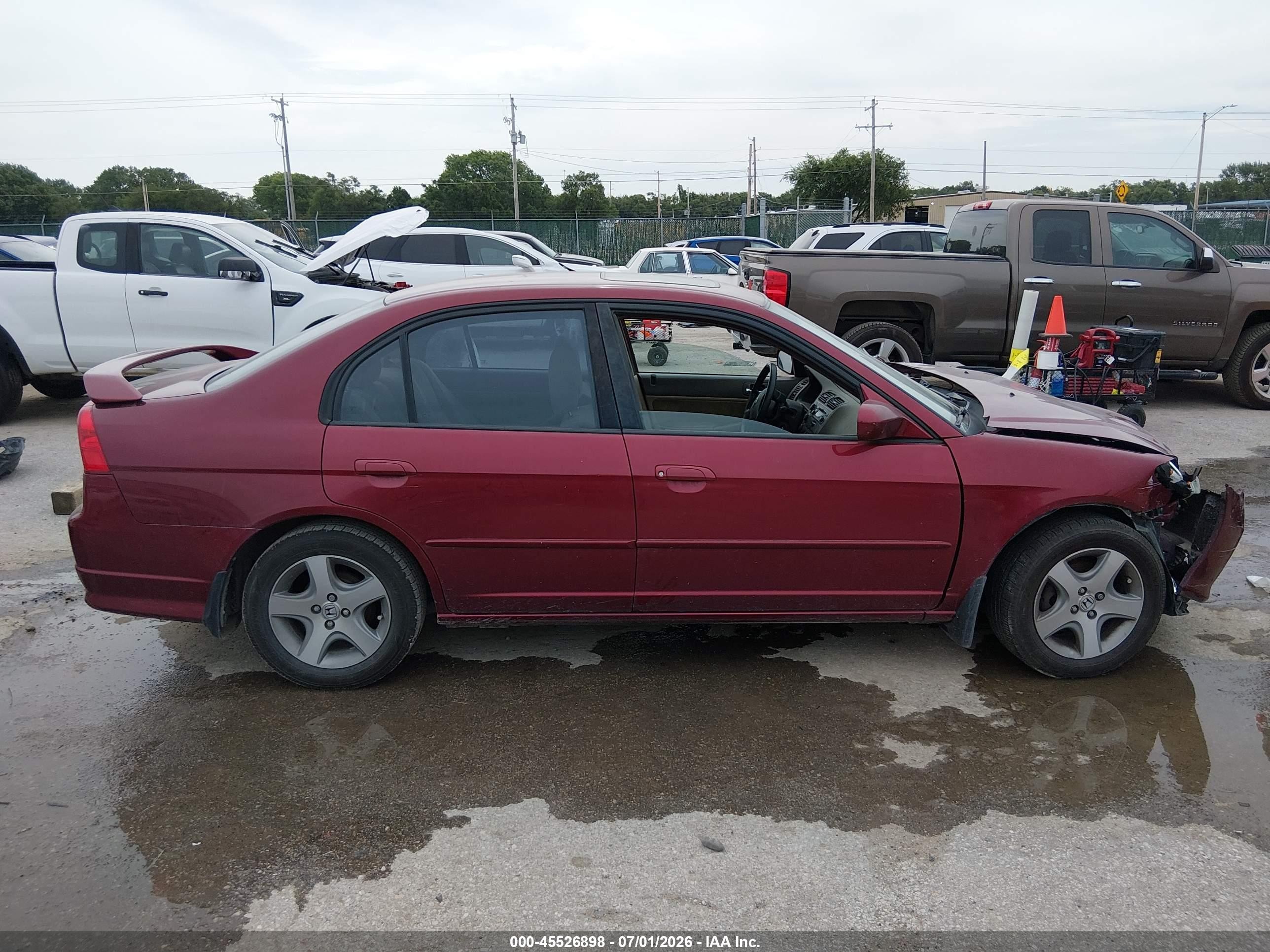 2005 Honda Civic Ex Red vin: 2HGES26755H531683