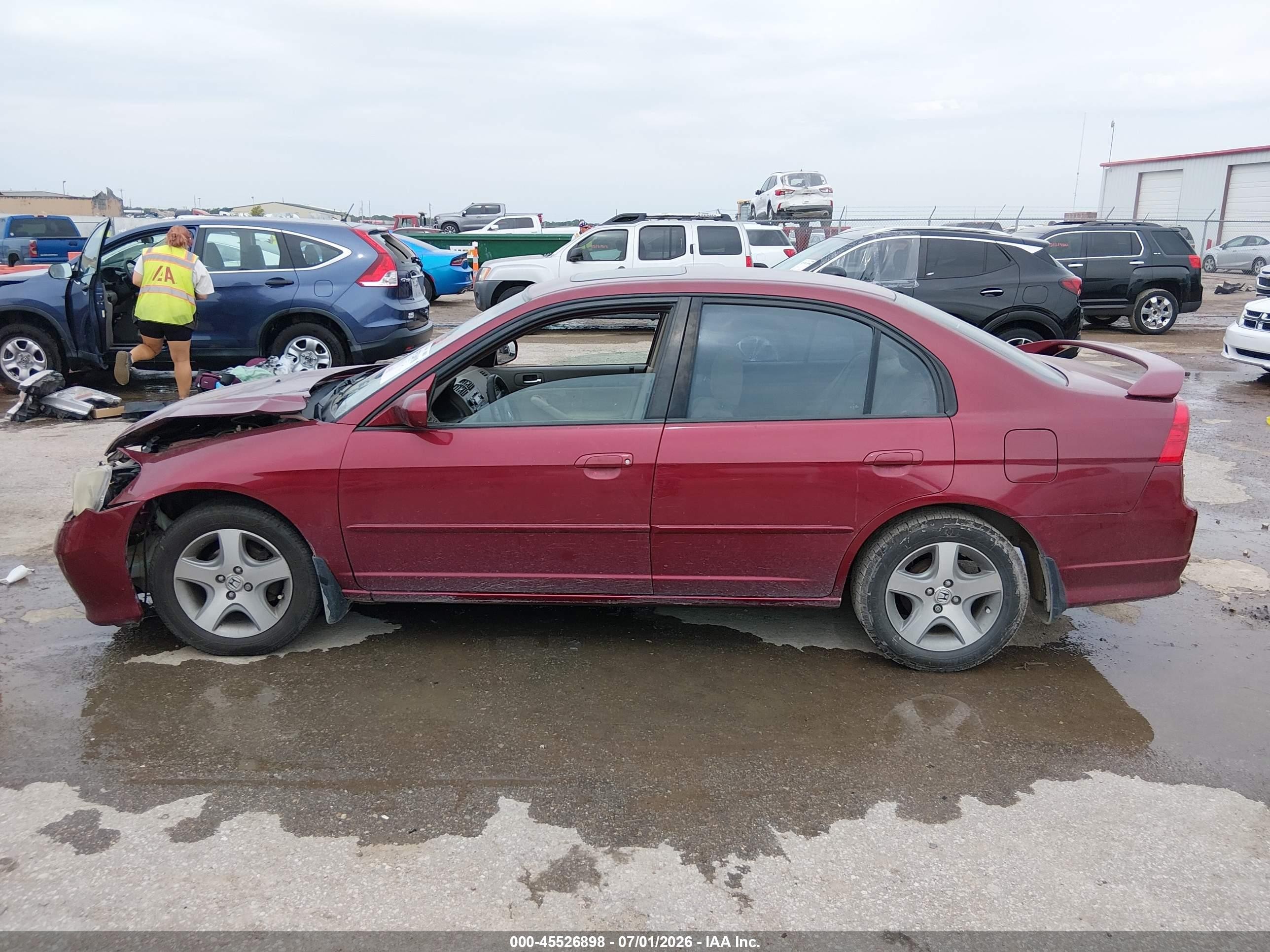2005 Honda Civic Ex Red vin: 2HGES26755H531683