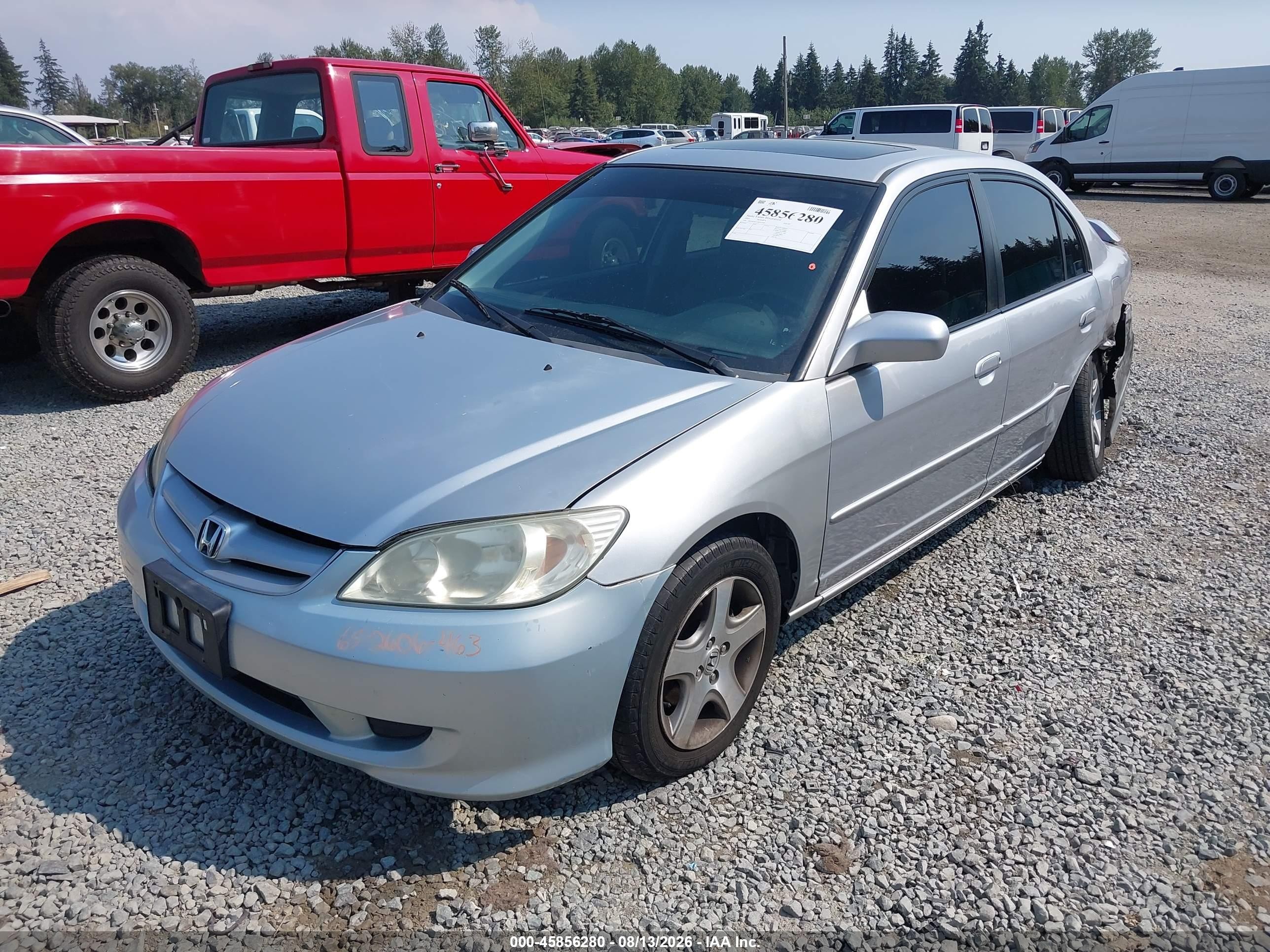2005 Honda Civic Ex Серебряный vin: 2HGES26755H552369